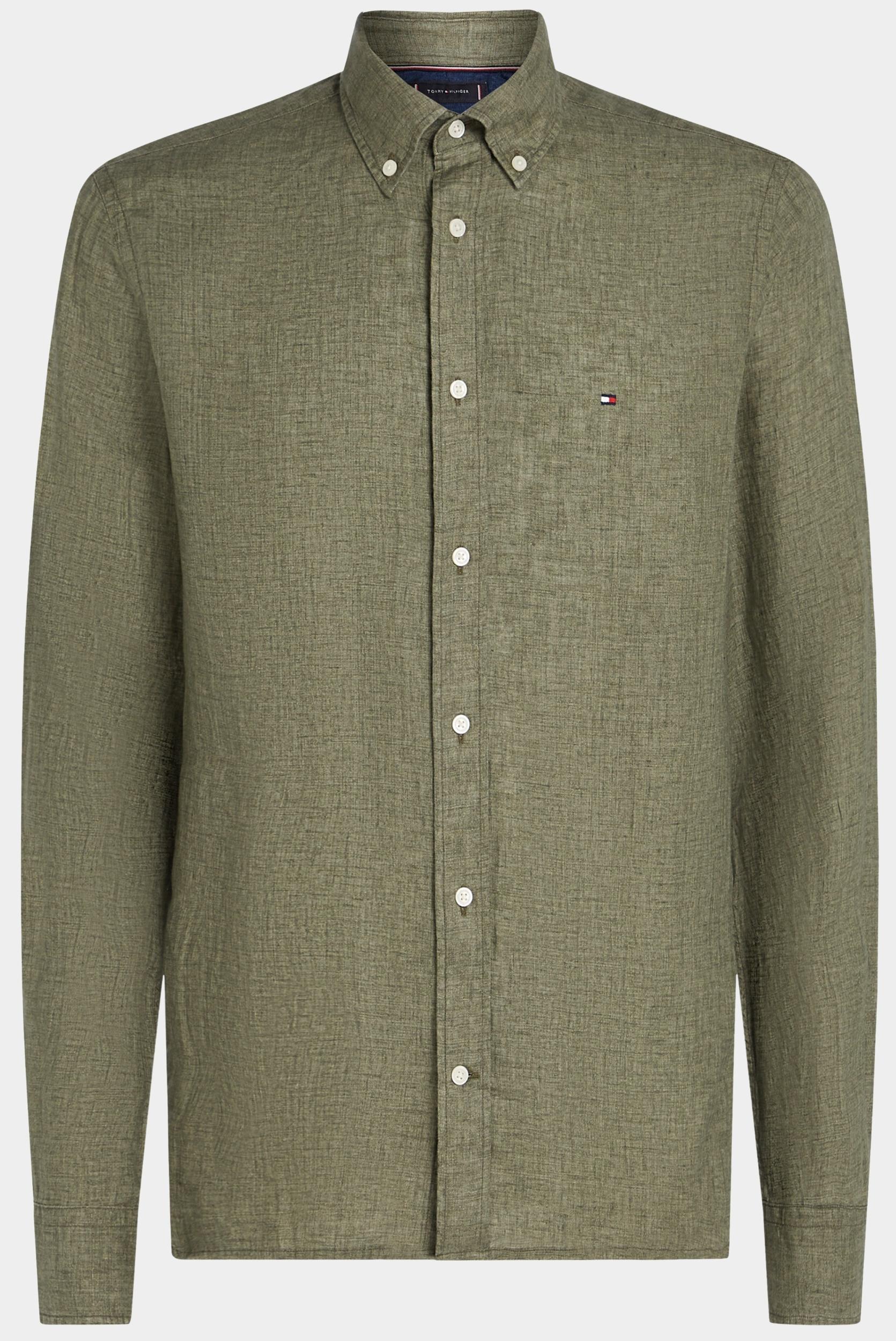 Tommy Hilfiger Casual hemd lange mouw Groen Pigment Dyed LI Solid RF Shirt MW0MW34602/PLI