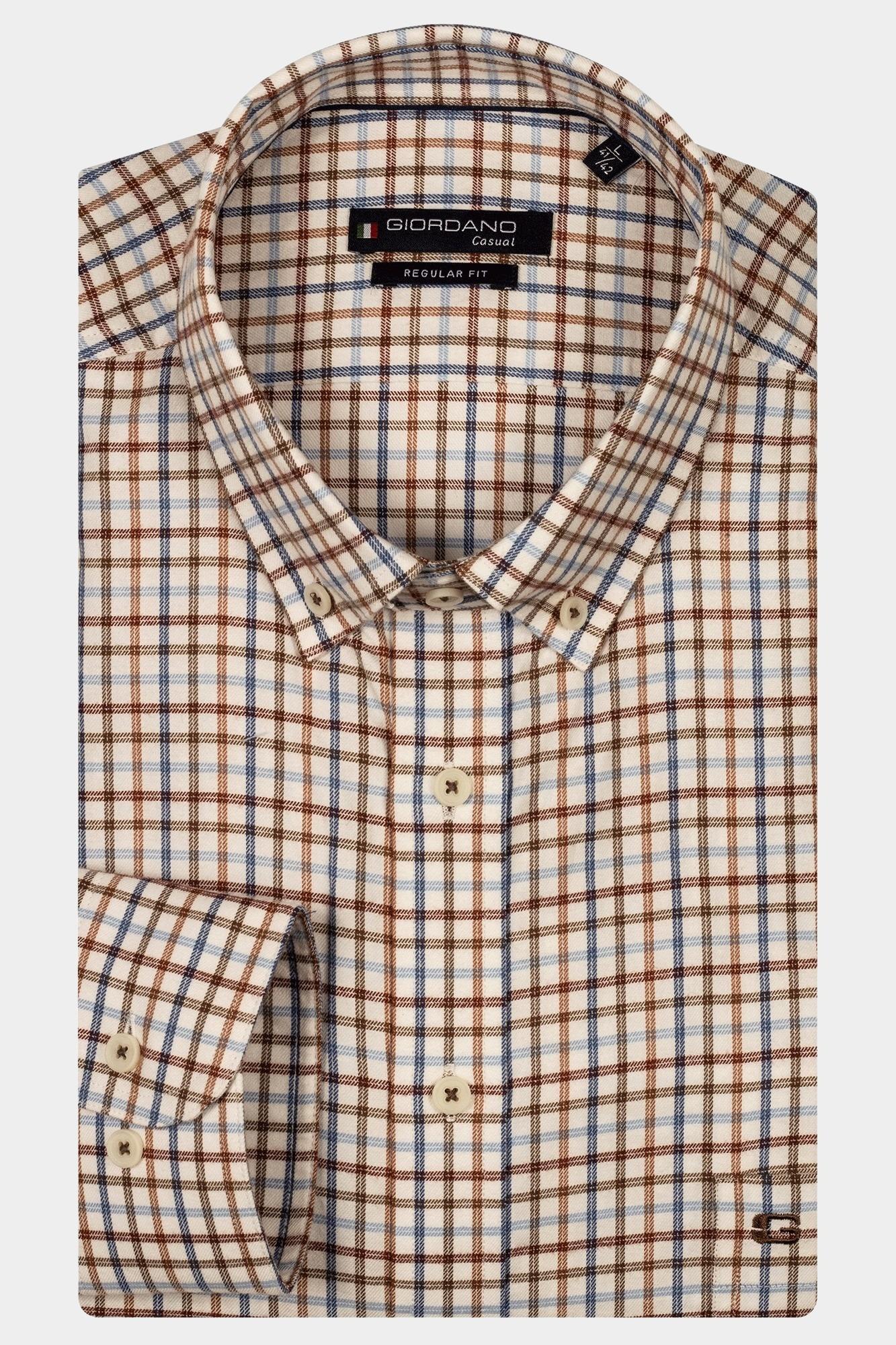 Giordano Casual hemd lange mouw Rood Ivy, LS Button Down Colourful 427303/30