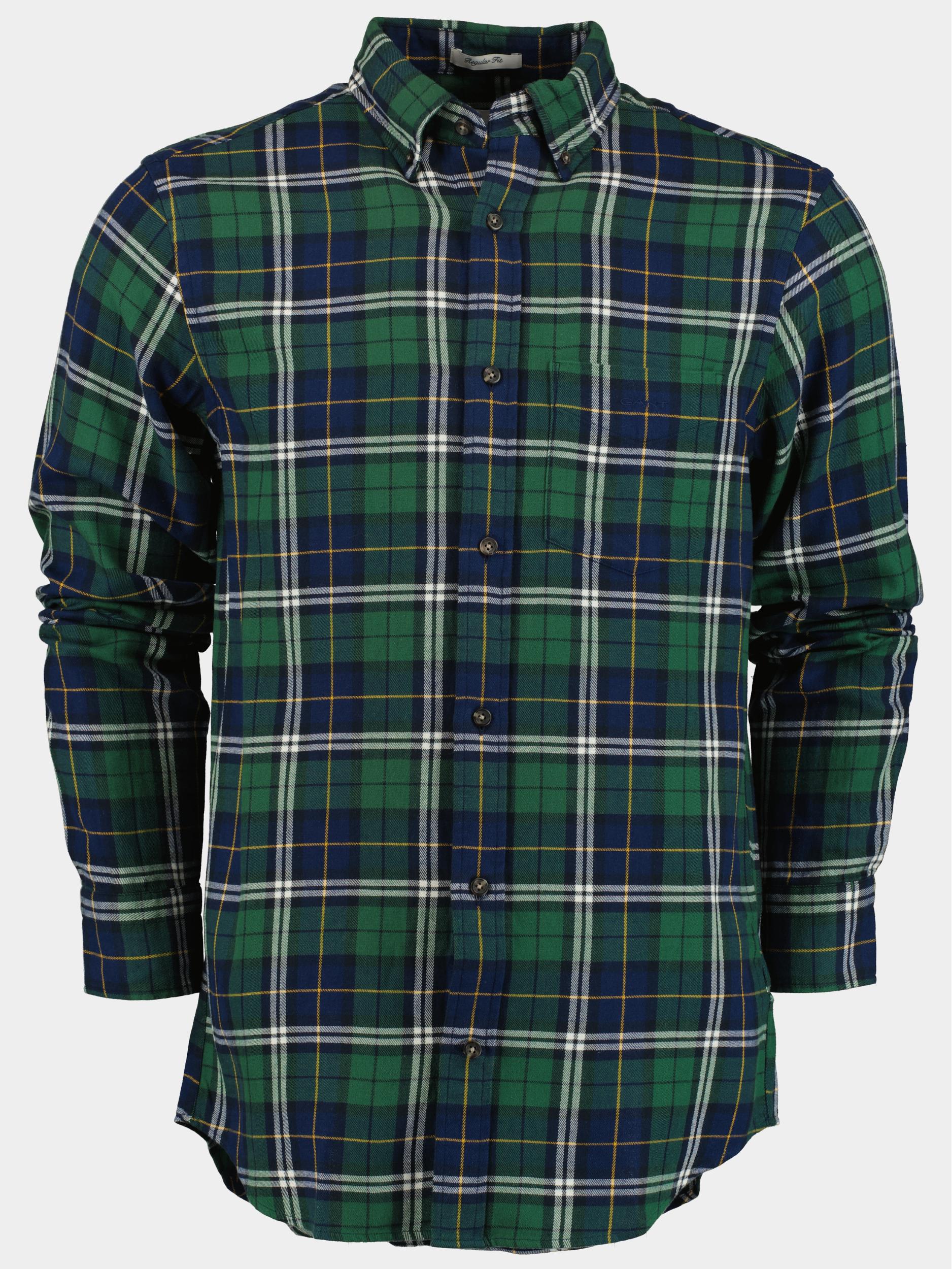 Gant Casual hemd lange mouw Groen Reg Flannel Check Shirt 3230220/338