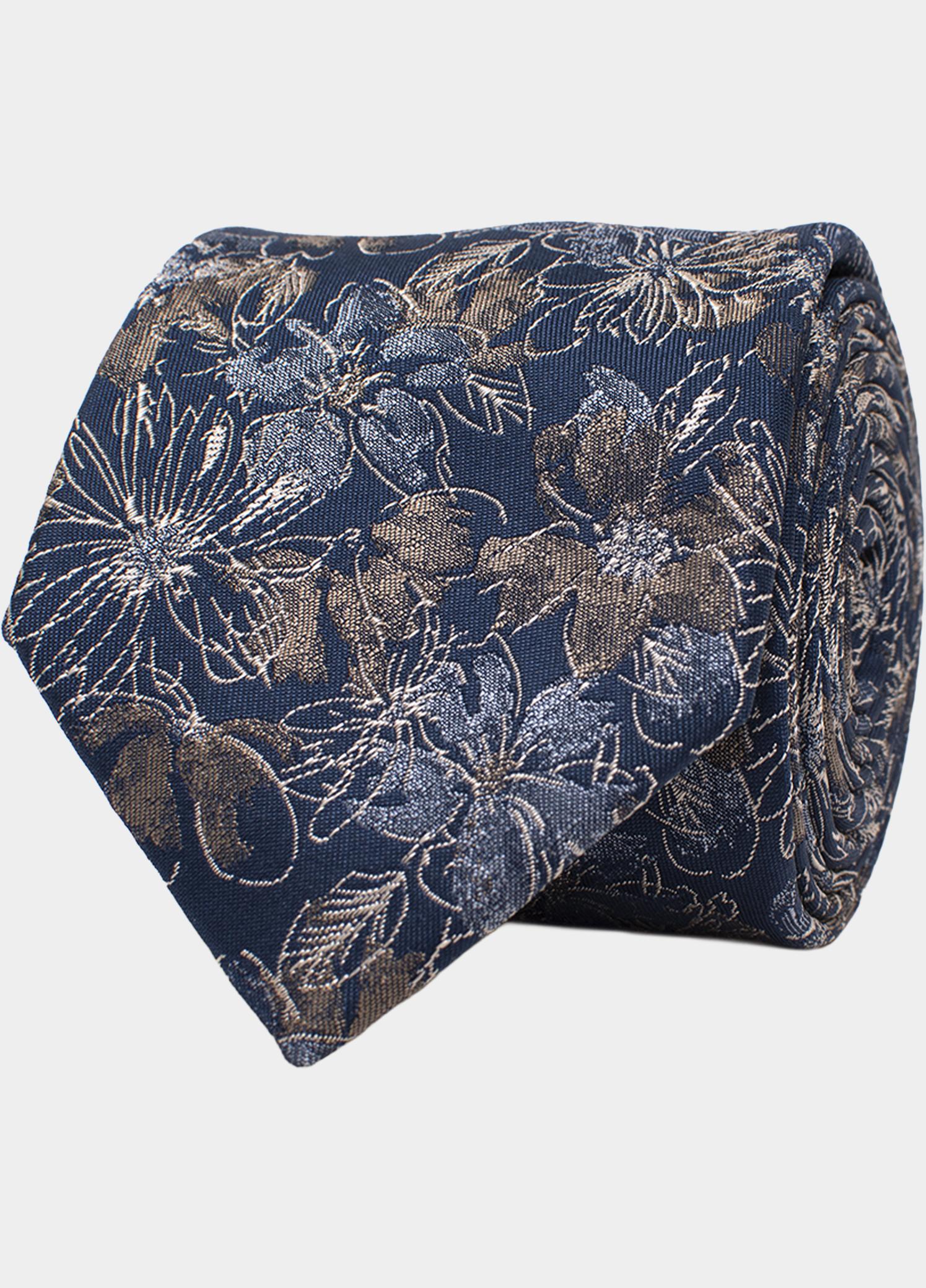 Tresanti Stropdas Blauw GENUINO with watercolor flower TRTIKE469/1000