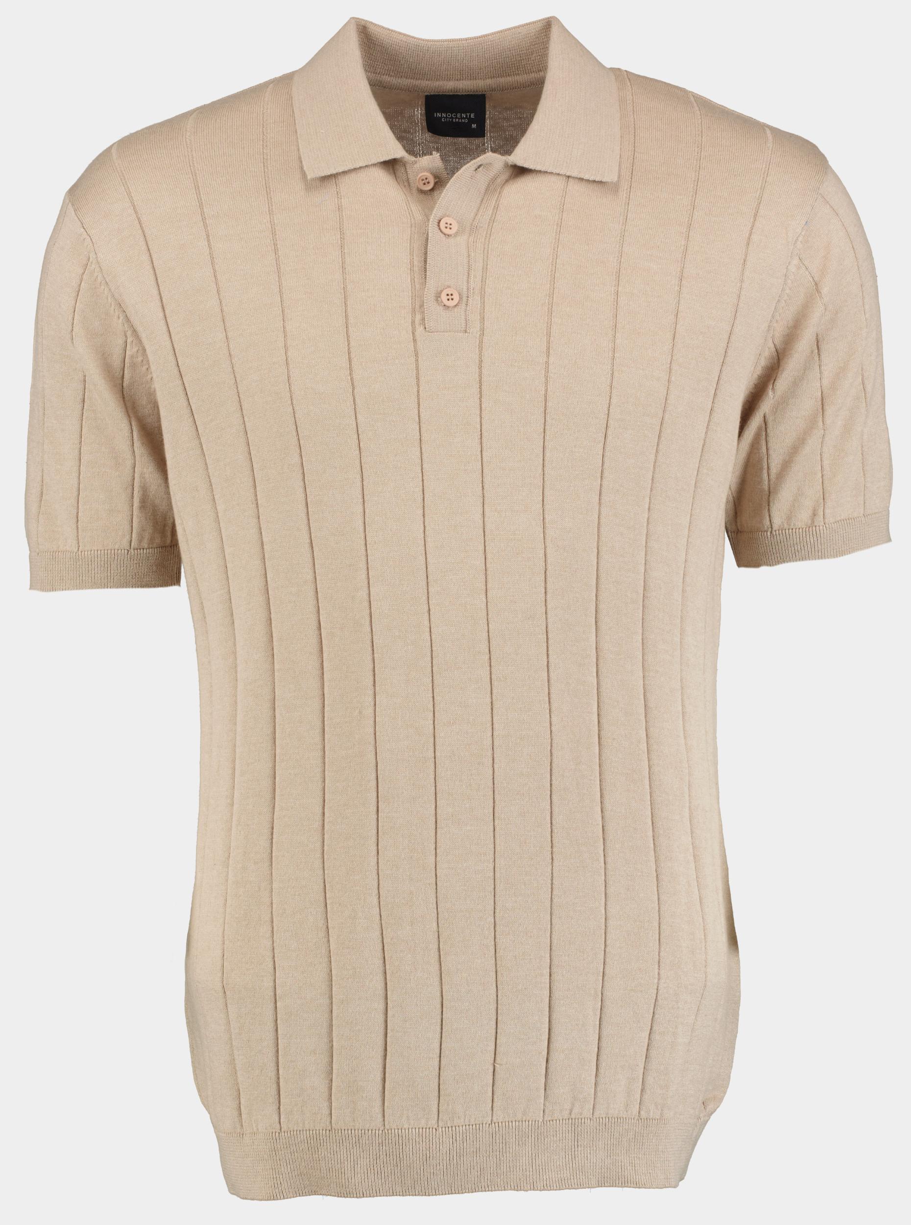Bos Polo korte mouw Beige met getrokken naald 313/267