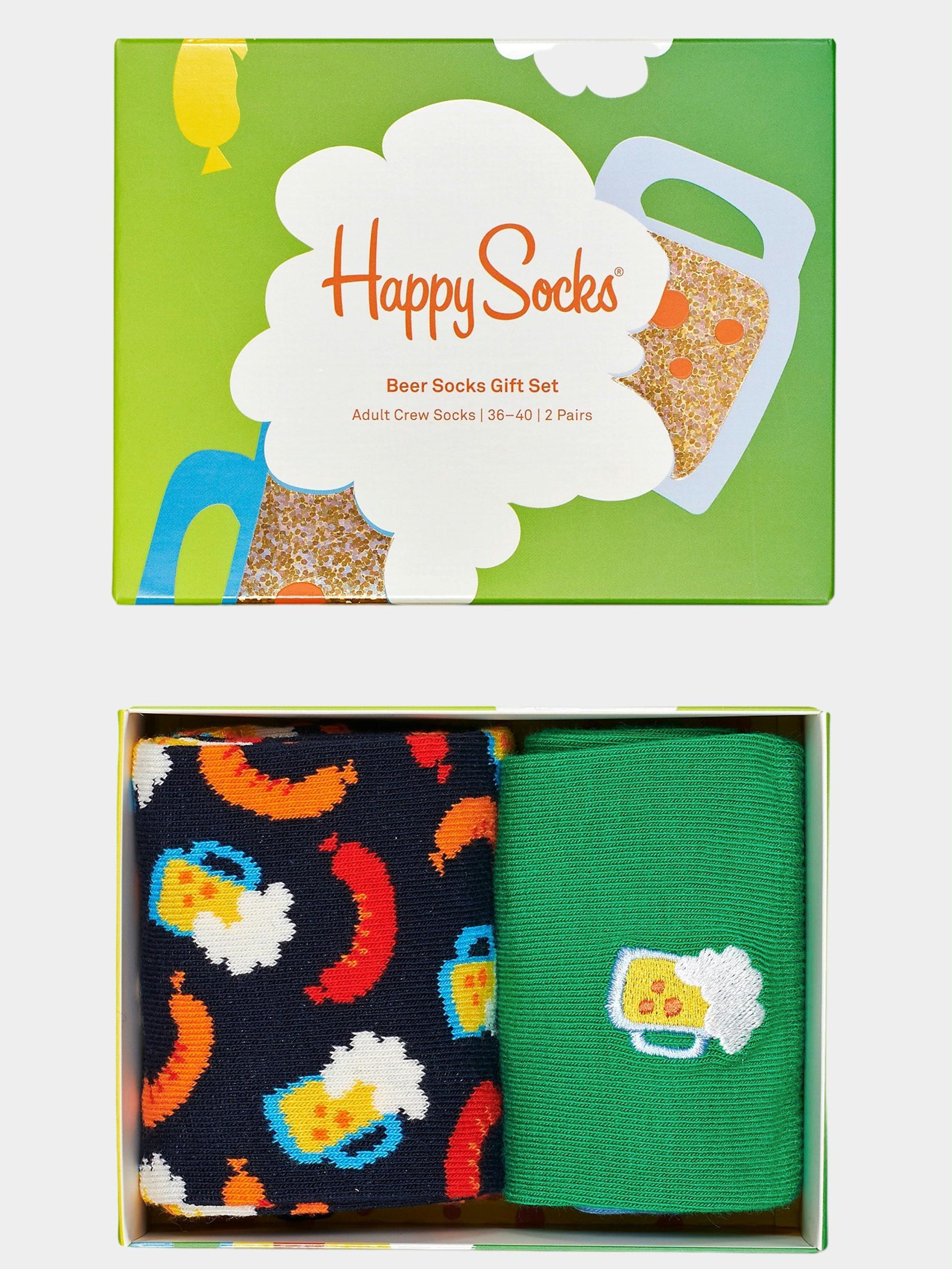 Happy Socks Sokken Groen Beer 2-pack Gift Box cadeaubox XBEE02/7300