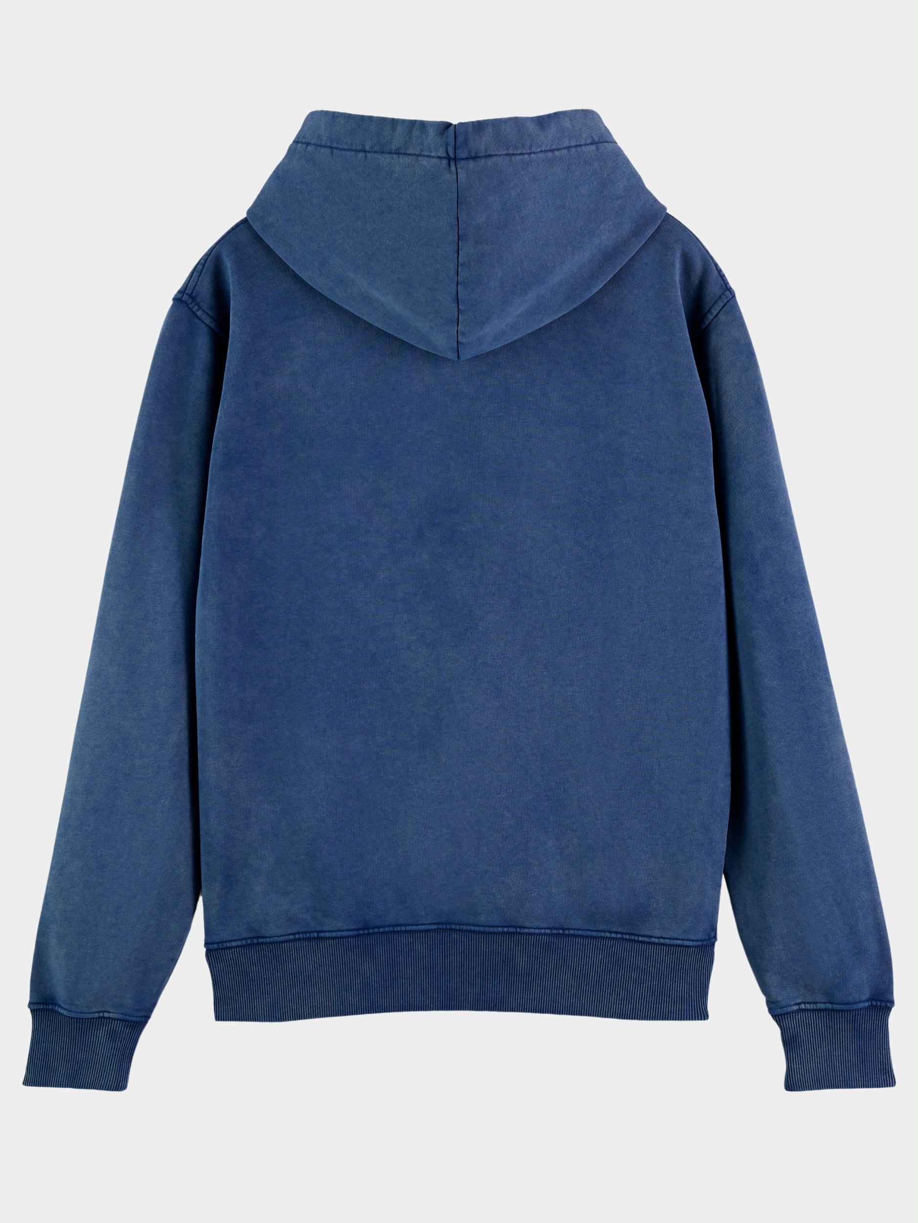 Scotch & Soda Sweater Blauw Garment-dye logo hoodie 169895/1149