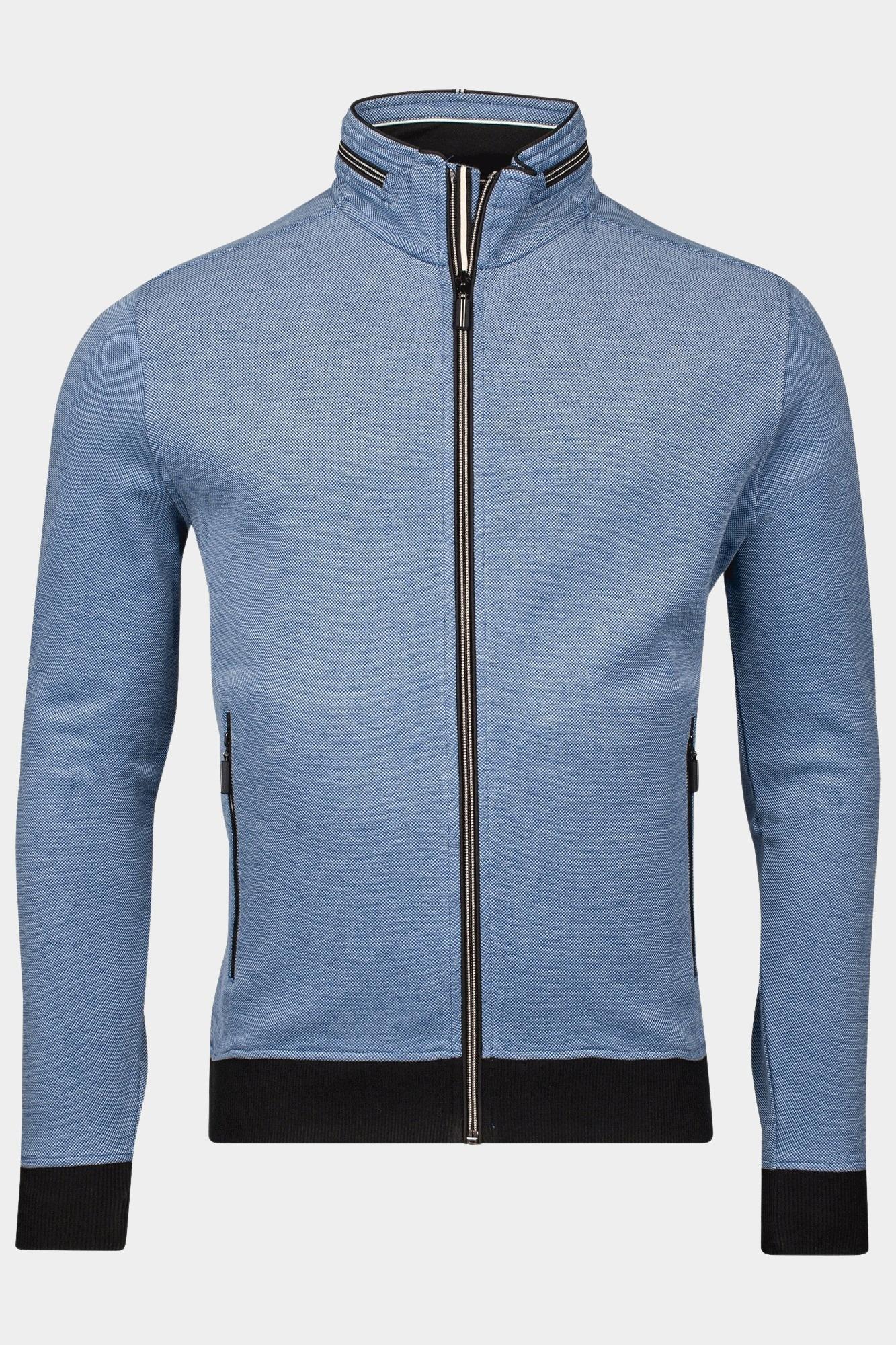 Baileys Vest Blauw Sweat Cardigan Zip  2-tone ox 512299/68