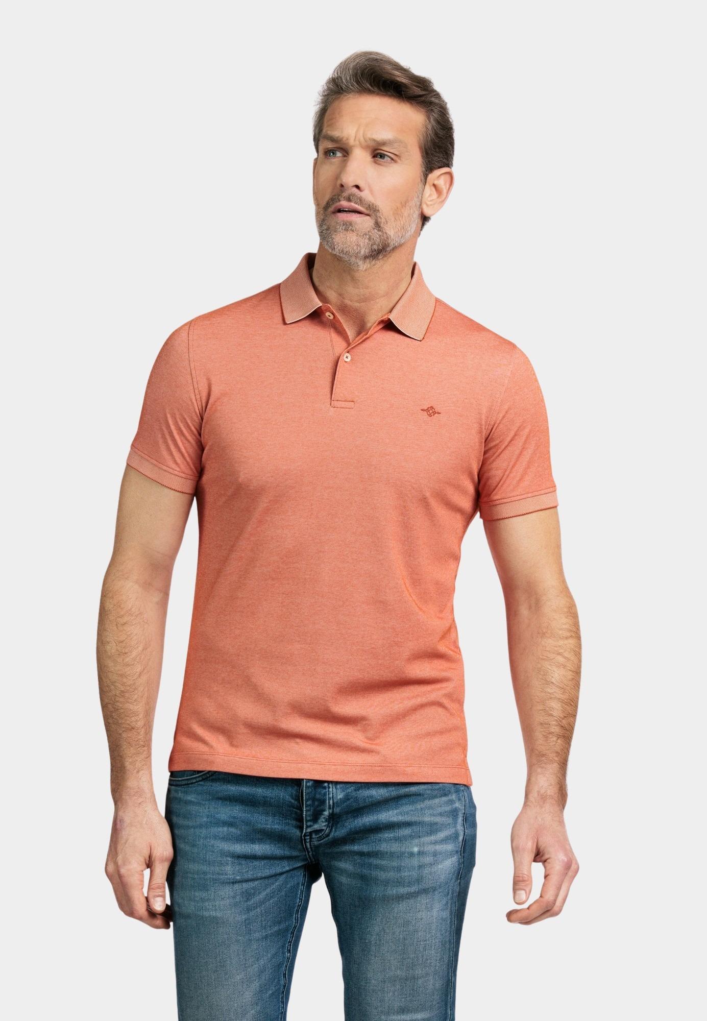 Baileys Polo korte mouw Oranje Poloshirt  2-tone Pique 415279/29
