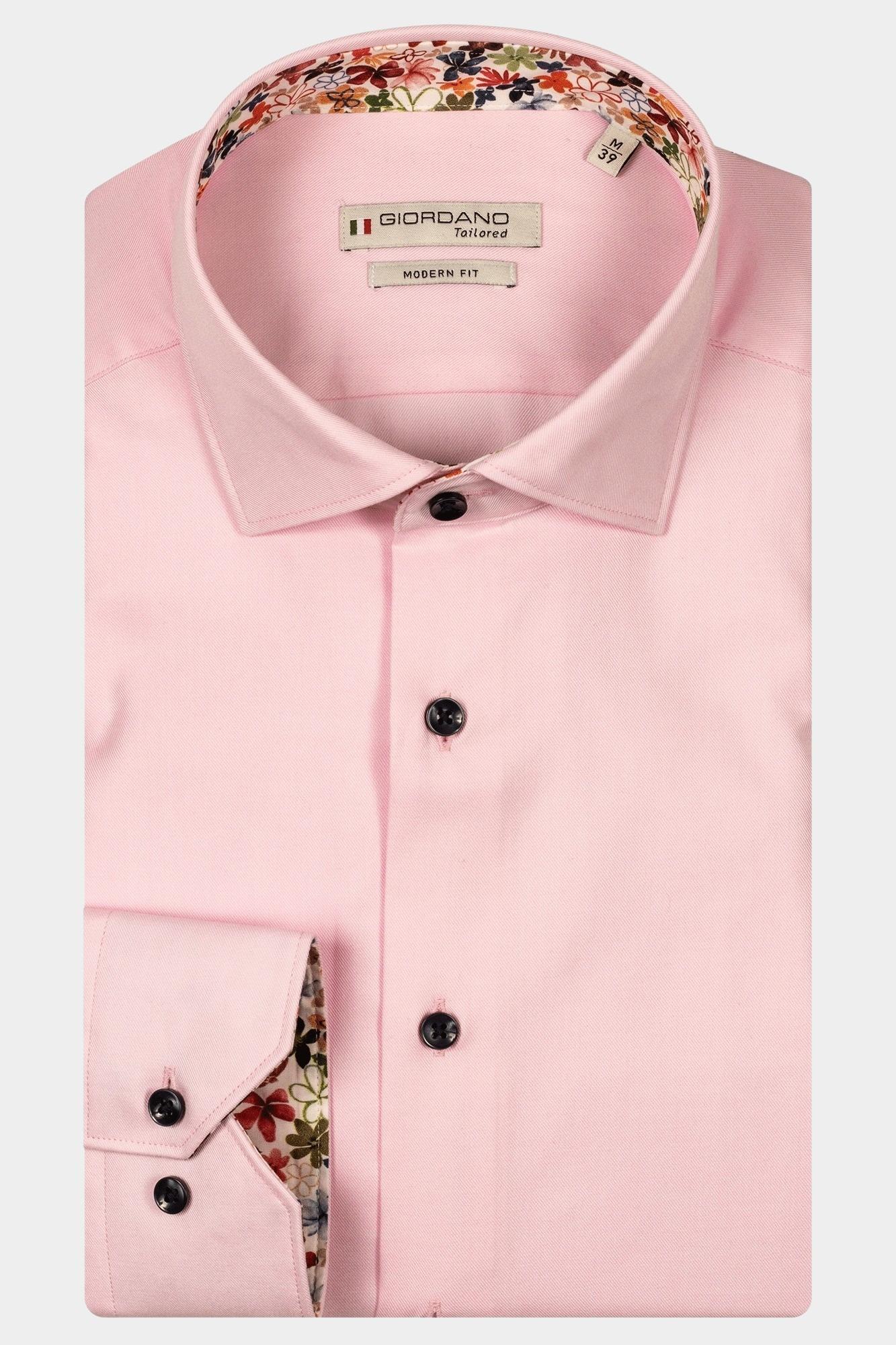 Giordano Casual hemd lange mouw Roze Maggiore long sleeve semi cut 517890/50