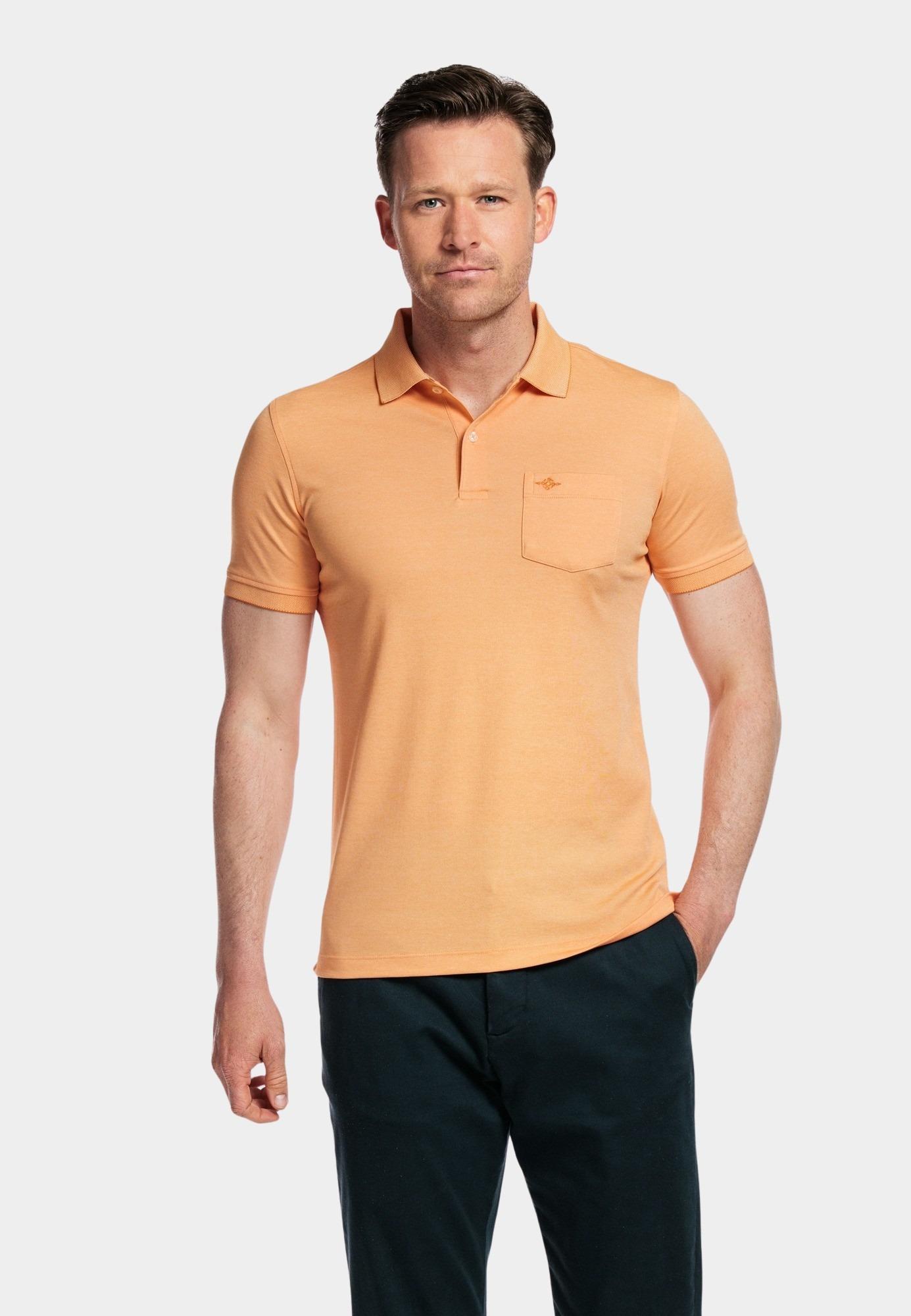 Baileys Polo korte mouw Oranje Poloshirt  2-tone Pique 415280/28