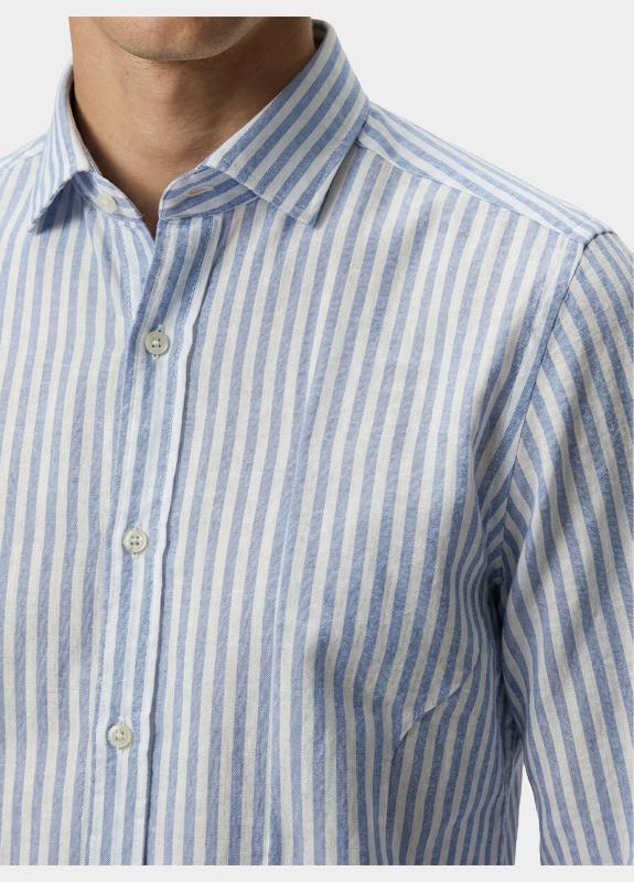 Born With Appetite Overhemd heren Blauw Avenue Li-co Ws Stripe Shirt BWA26107AV02/4005