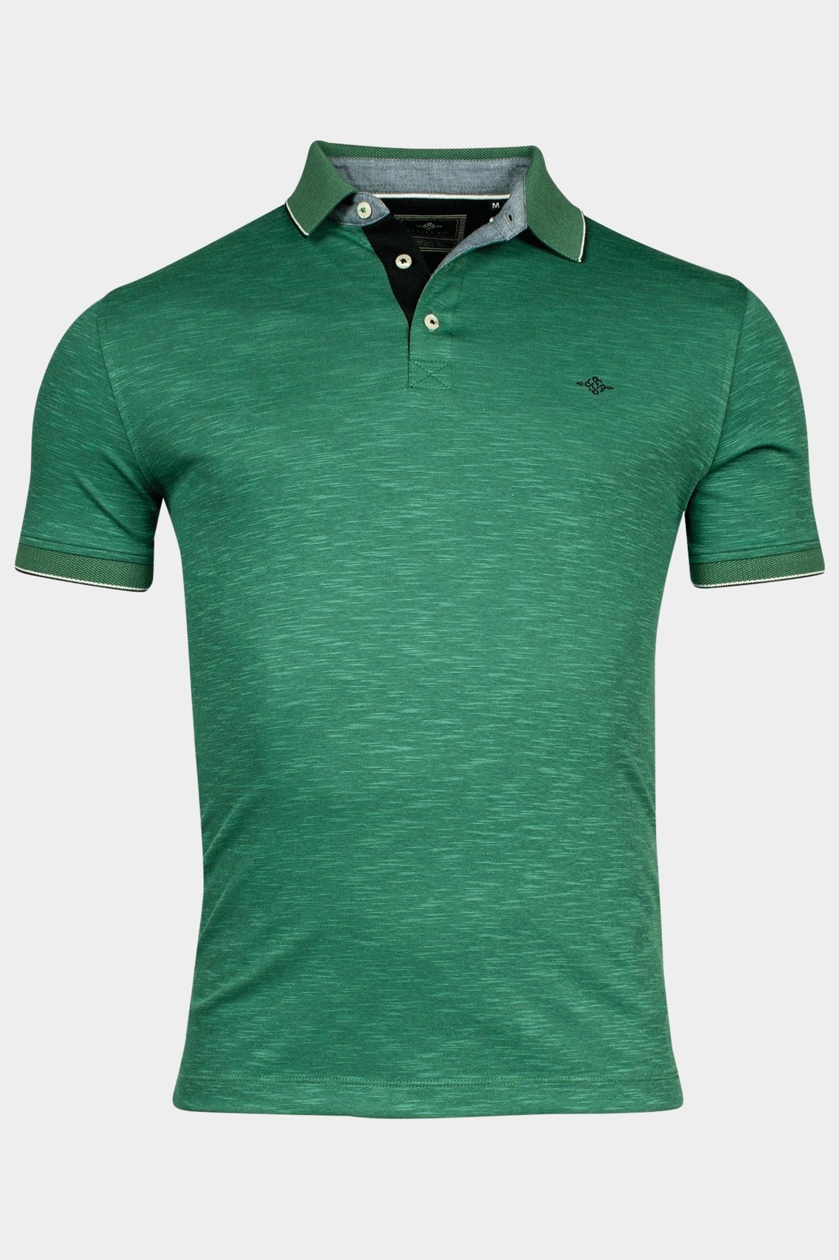 Baileys Polo korte mouw Groen Poloshirt 2-tone slub interloc 415212/74