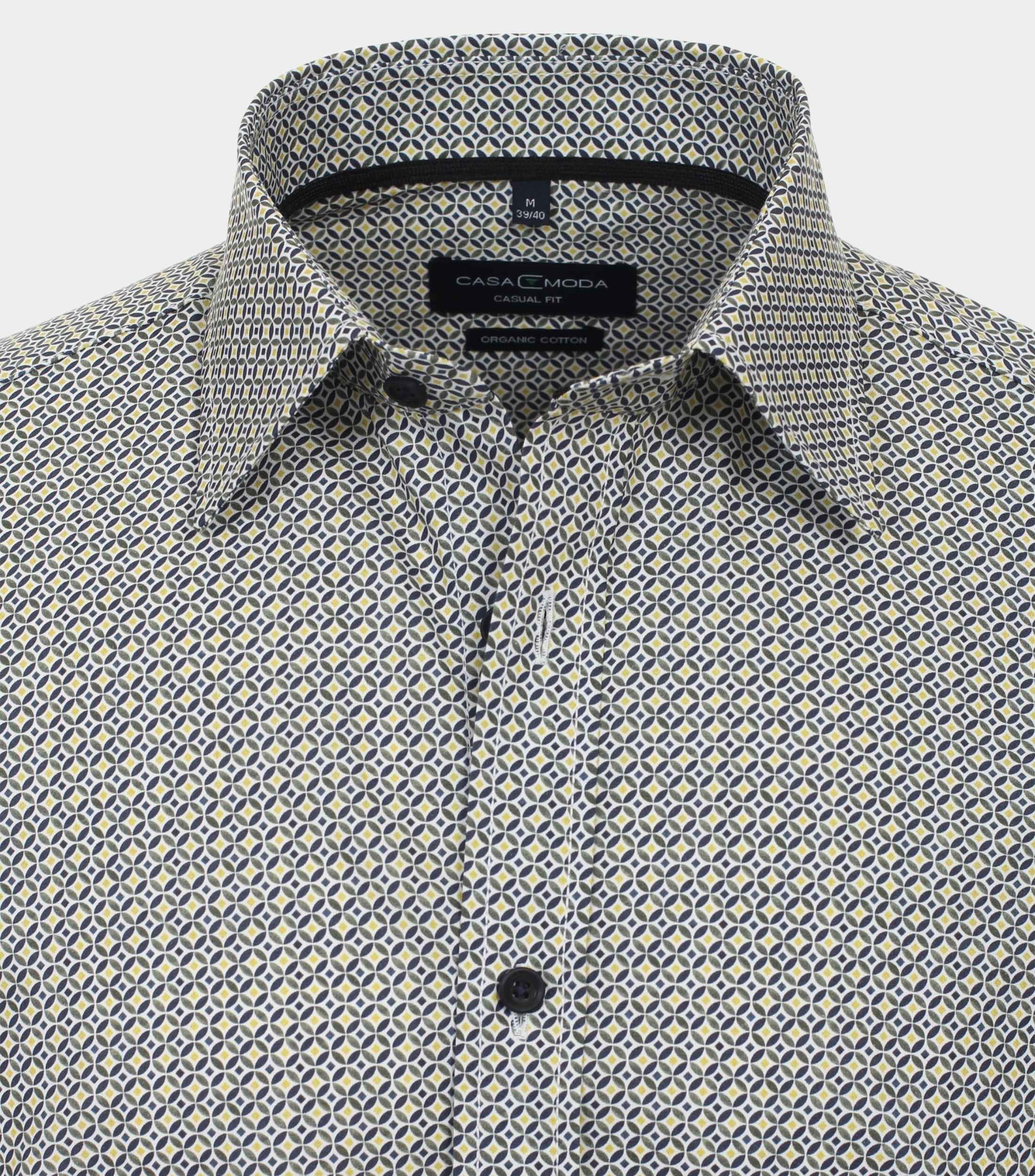 Casamoda Casual hemd lange mouw Groen Kent Casual Fit 434111500/300