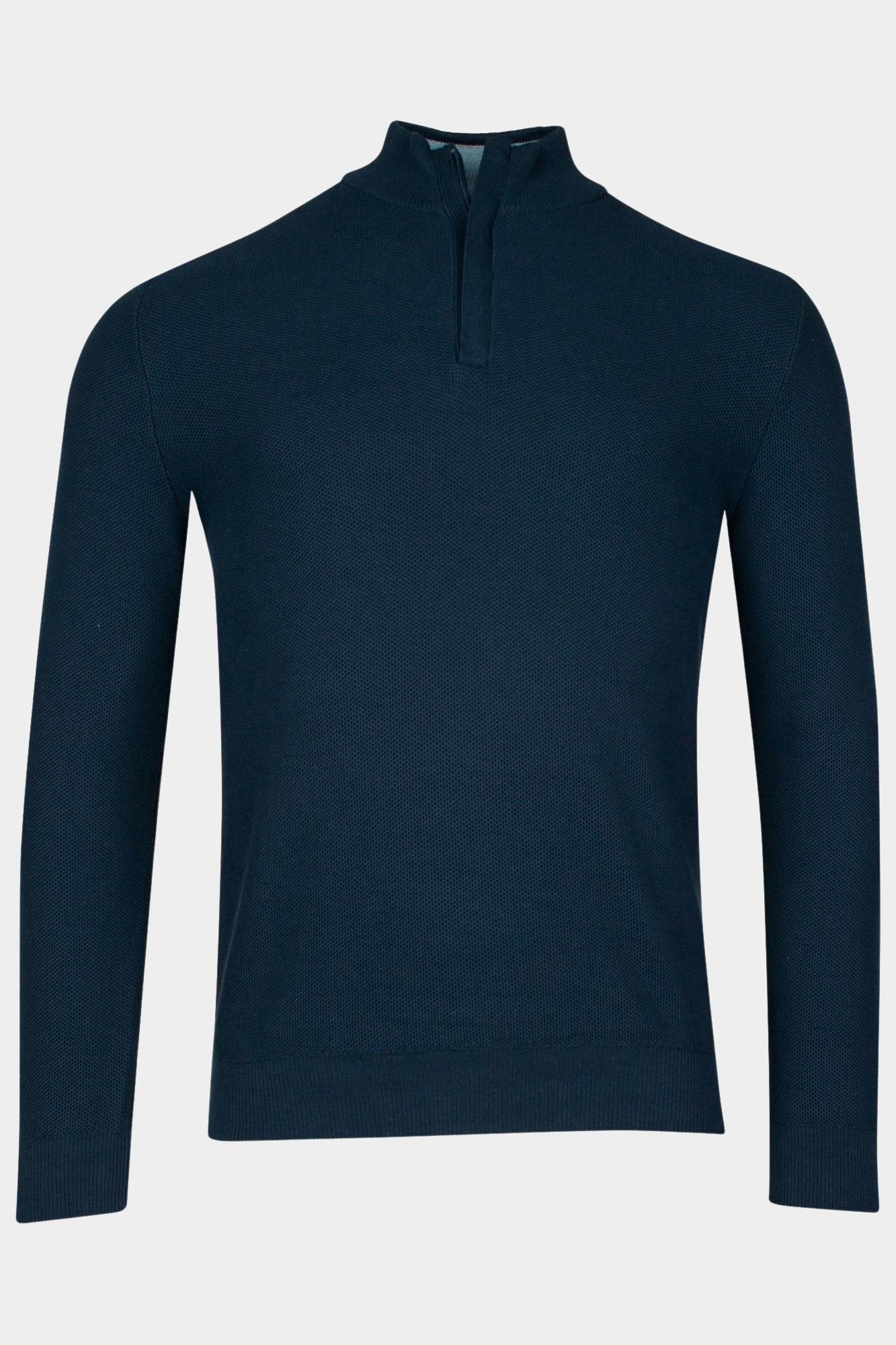 Baileys Half Zip Blauw Pullover 1/2 zip  12gg struct 518464/69