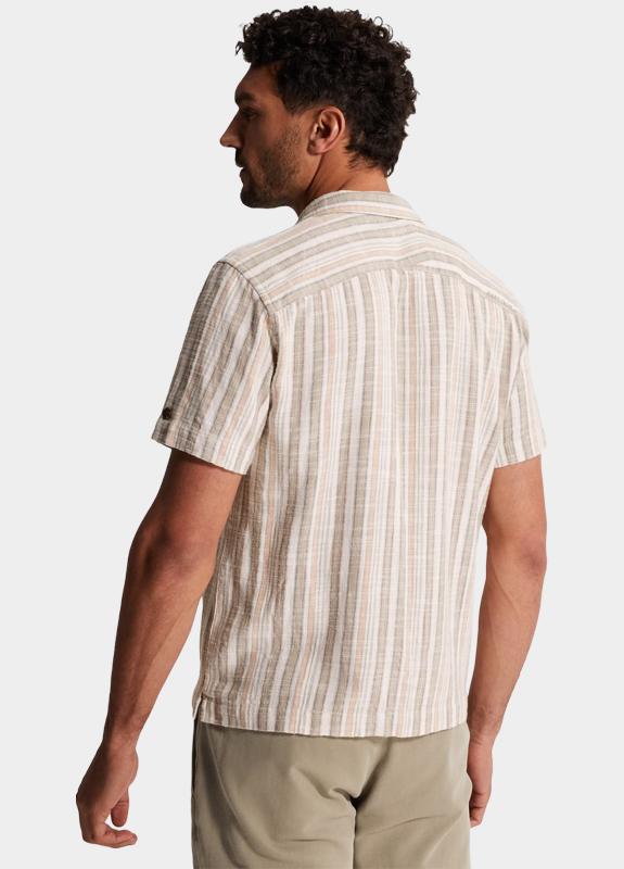 Cast Iron Casual hemd korte mouw Grijs Short Sleeve Shirt Slub Twill CSIS2603232/8023