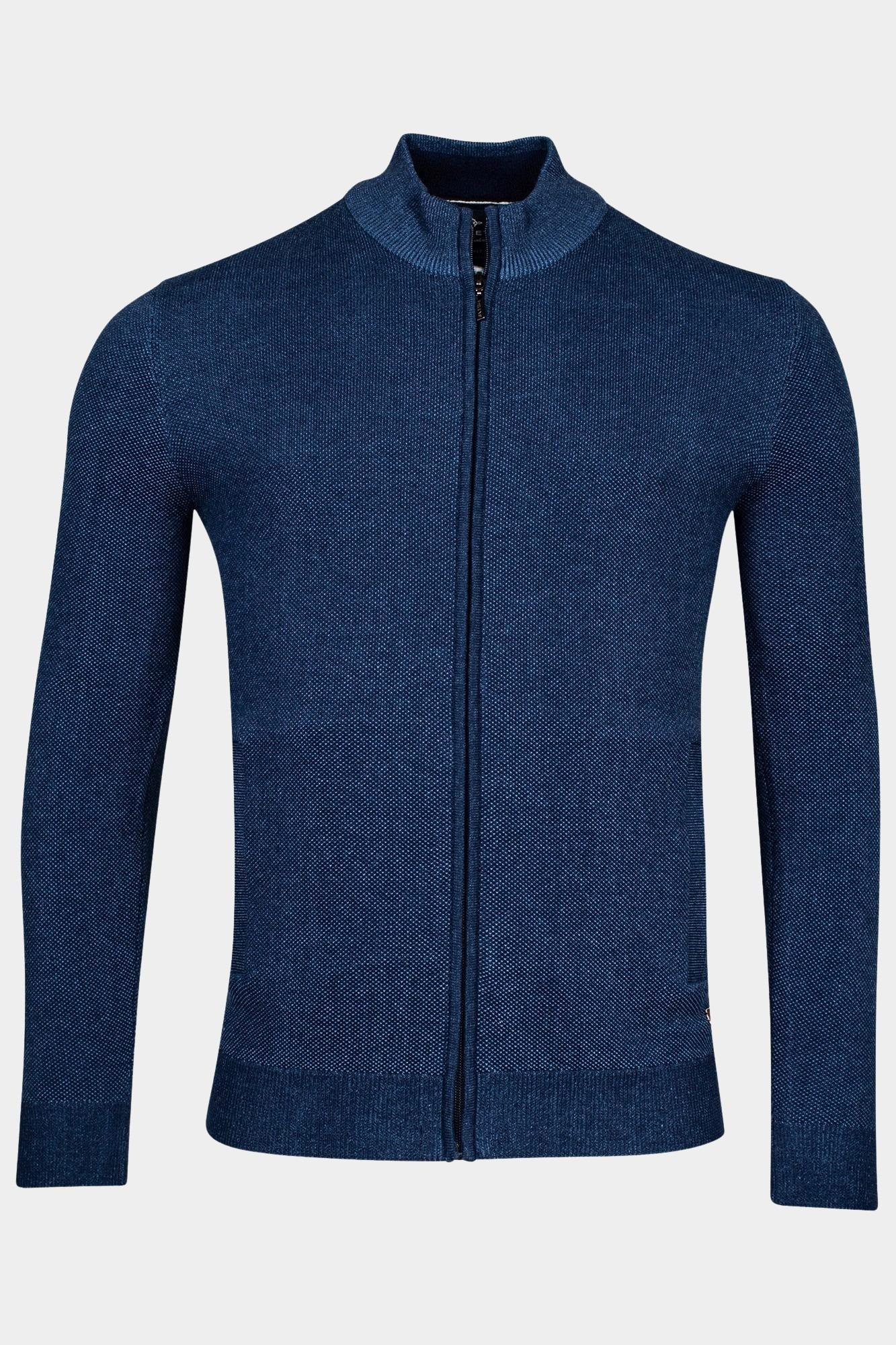 Baileys Vest Blauw Cardigan Zip  12gg, body&slee 412010/69