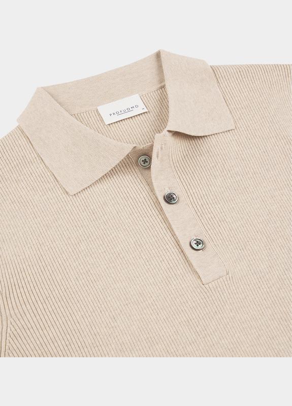 Profuomo Polo lange mouw Beige  PPWJ10003/D