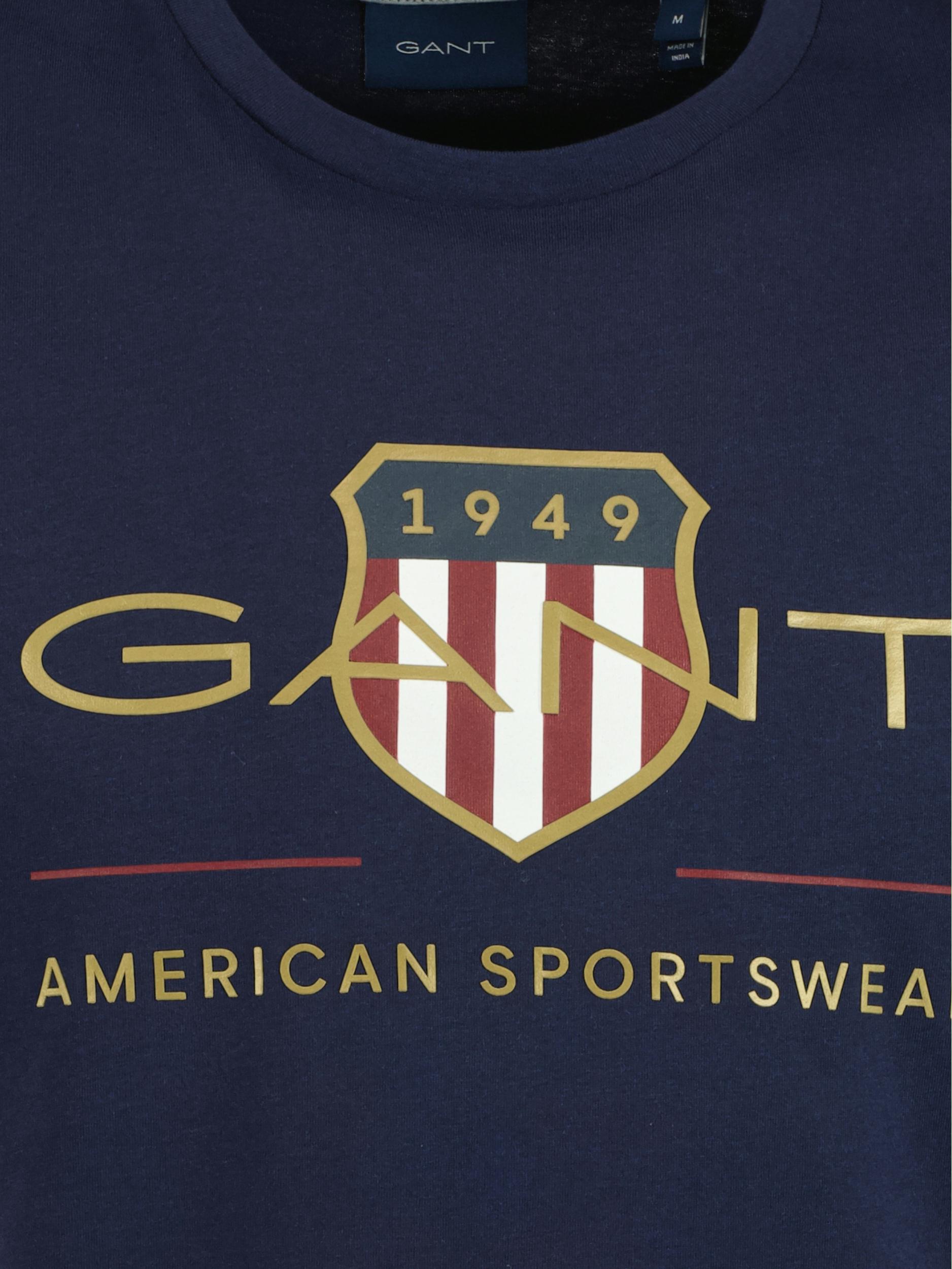 Gant T-shirt korte mouw Blauw D2. Archive Shield SS T-shirt 2003099/433