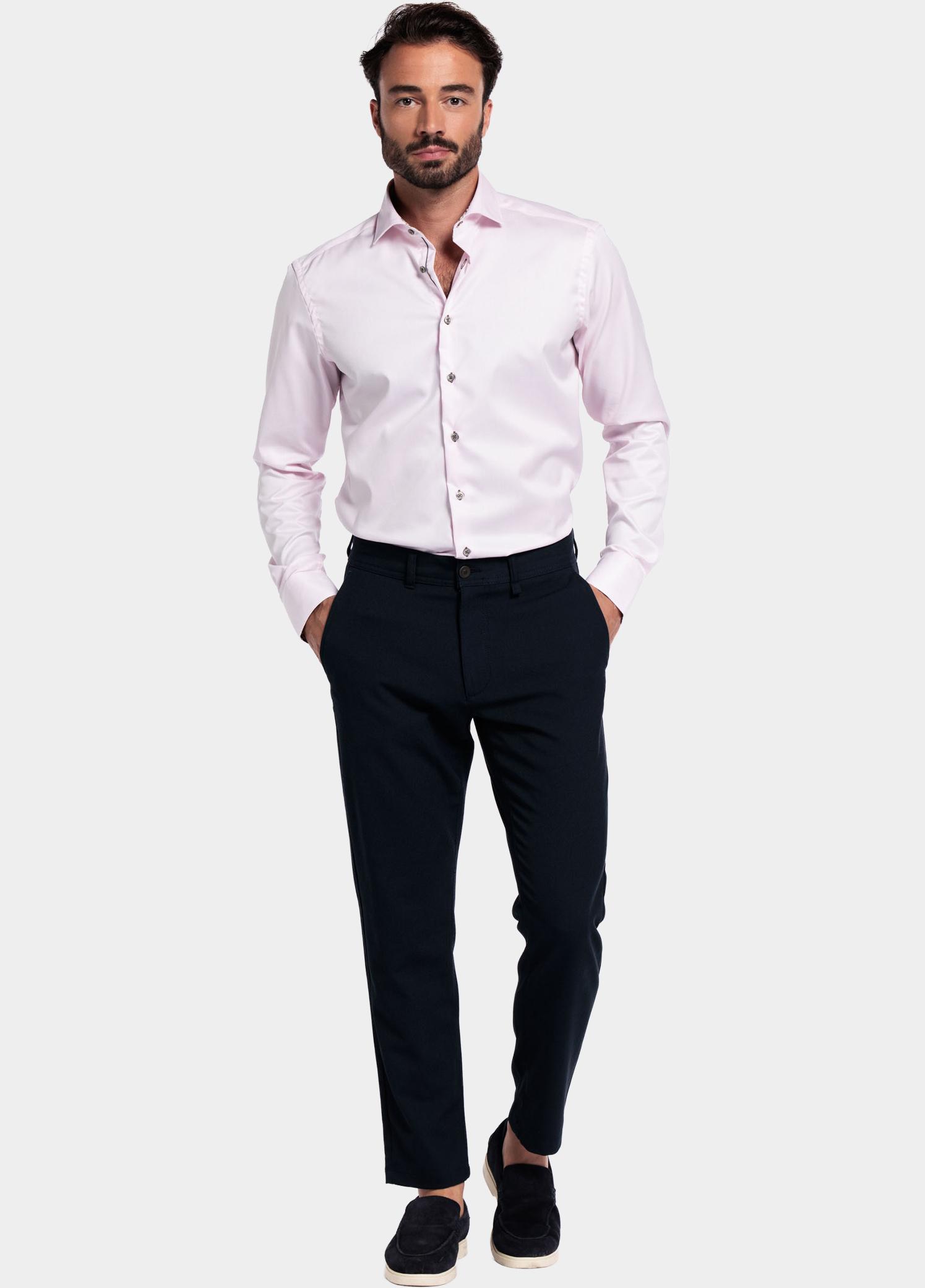 Giordano Overhemd heren Roze Locarno long sleeve semi cuta 527877/50