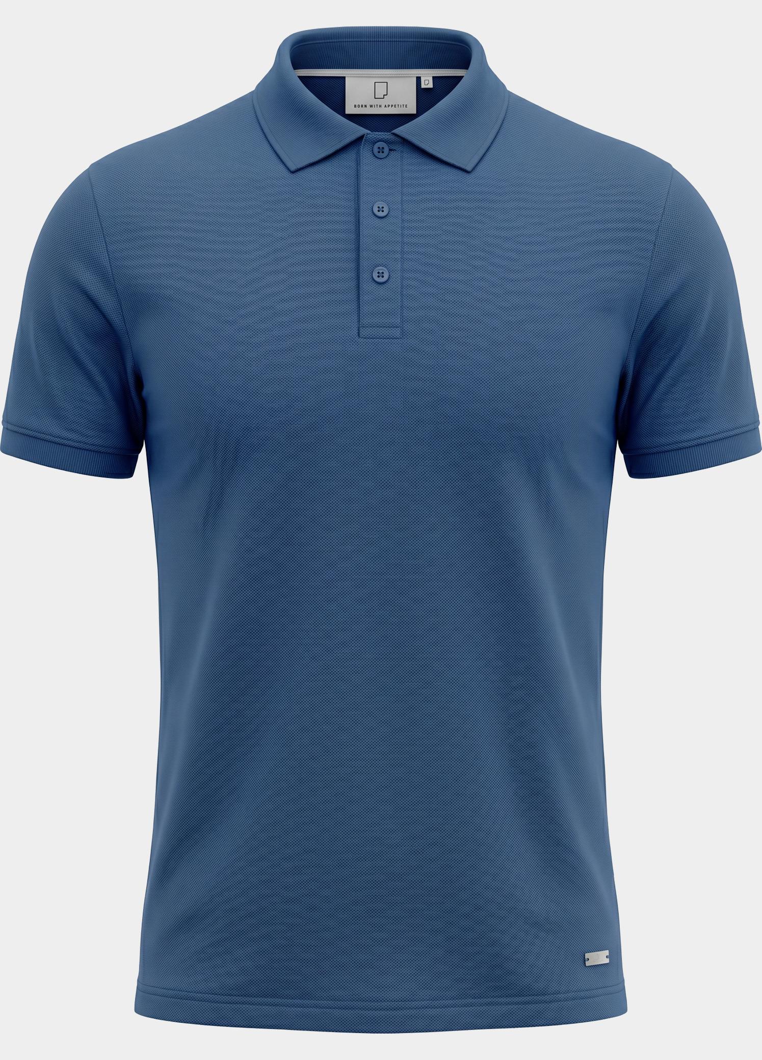 Born With Appetite Polo heren Blauw Arto Polo BWA25108AR22/268 jeans blue