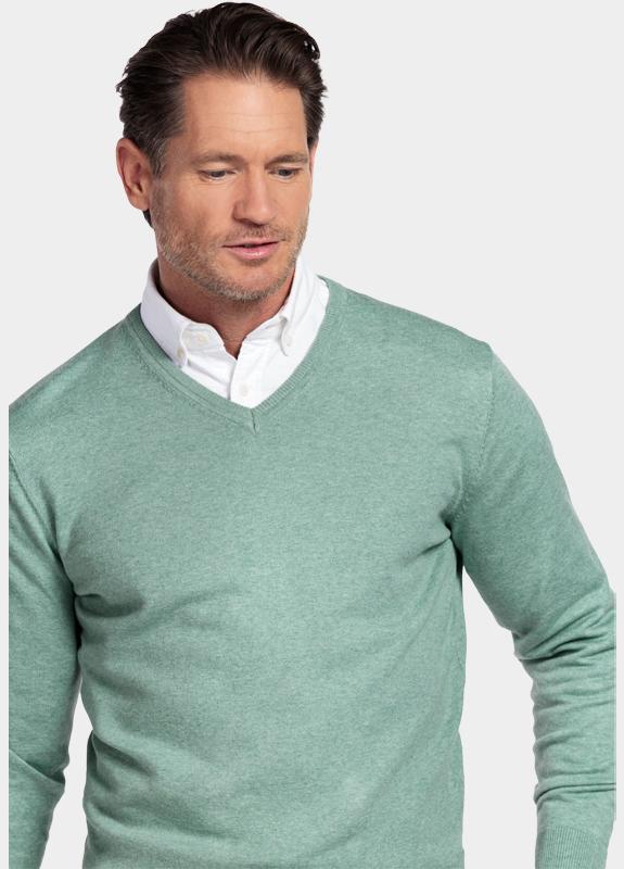 Bos Pullover Groen Cotton V-neck regular fit 618100CCT/725