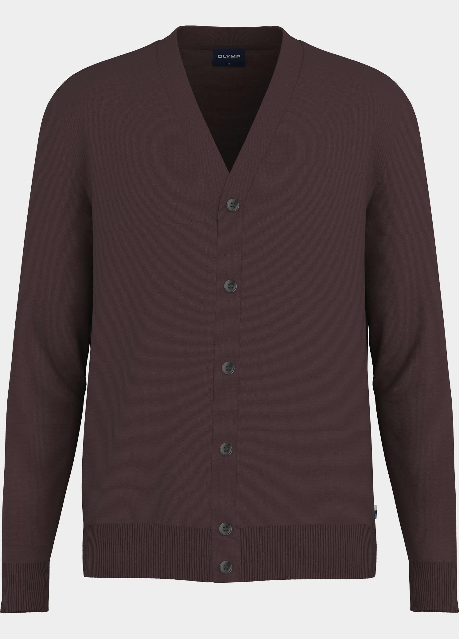 Olymp Vest heren Rood Cardigan Basic Merino 533566/37
