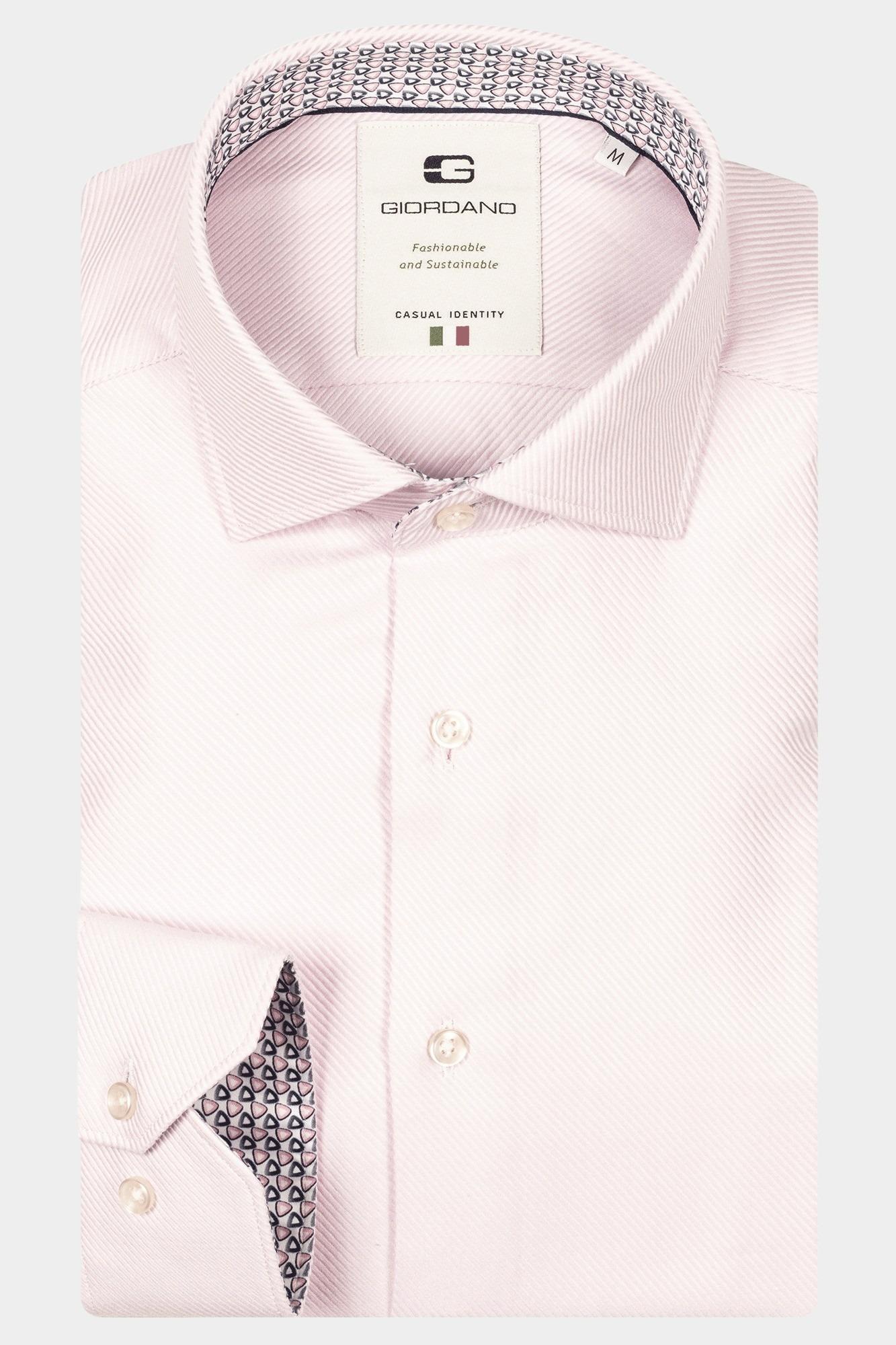 Giordano Casual hemd lange mouw Roze Maggiore long sleeve semi cut 517880/51