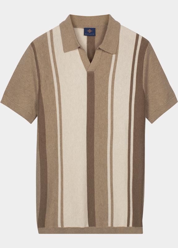 Baileys Polo heren Bruin Polo knitted-SS V-Collar all 615770/865