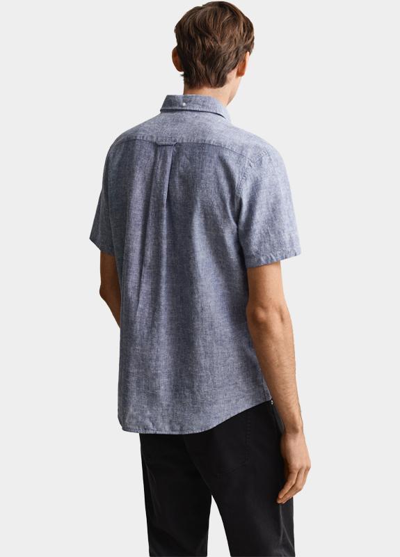 Gant overhemd korte mouw heren Blauw Overoverhemd met korte mouwen 3250083/442