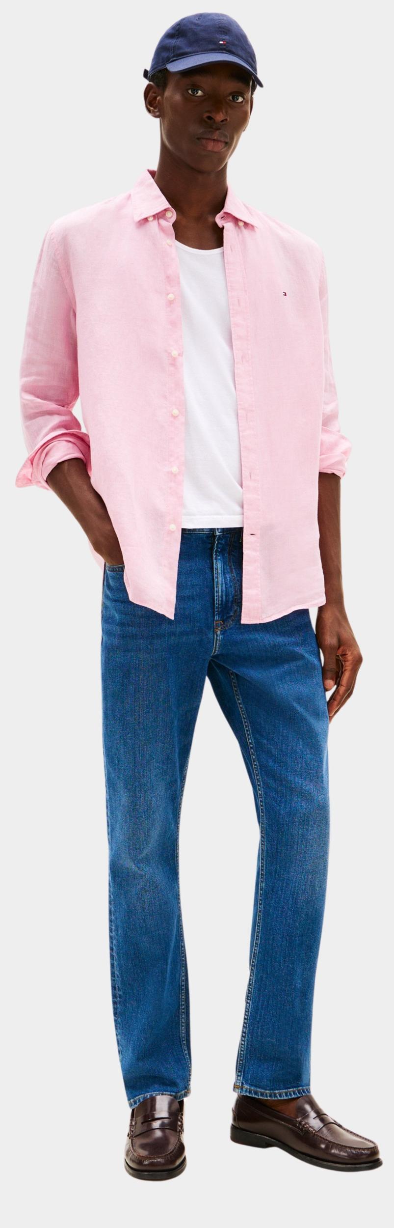 Tommy Hilfiger Casual hemd lange mouw Roze Pigment Dyed LI Solid RF Shirt MW0MW34602/TOL