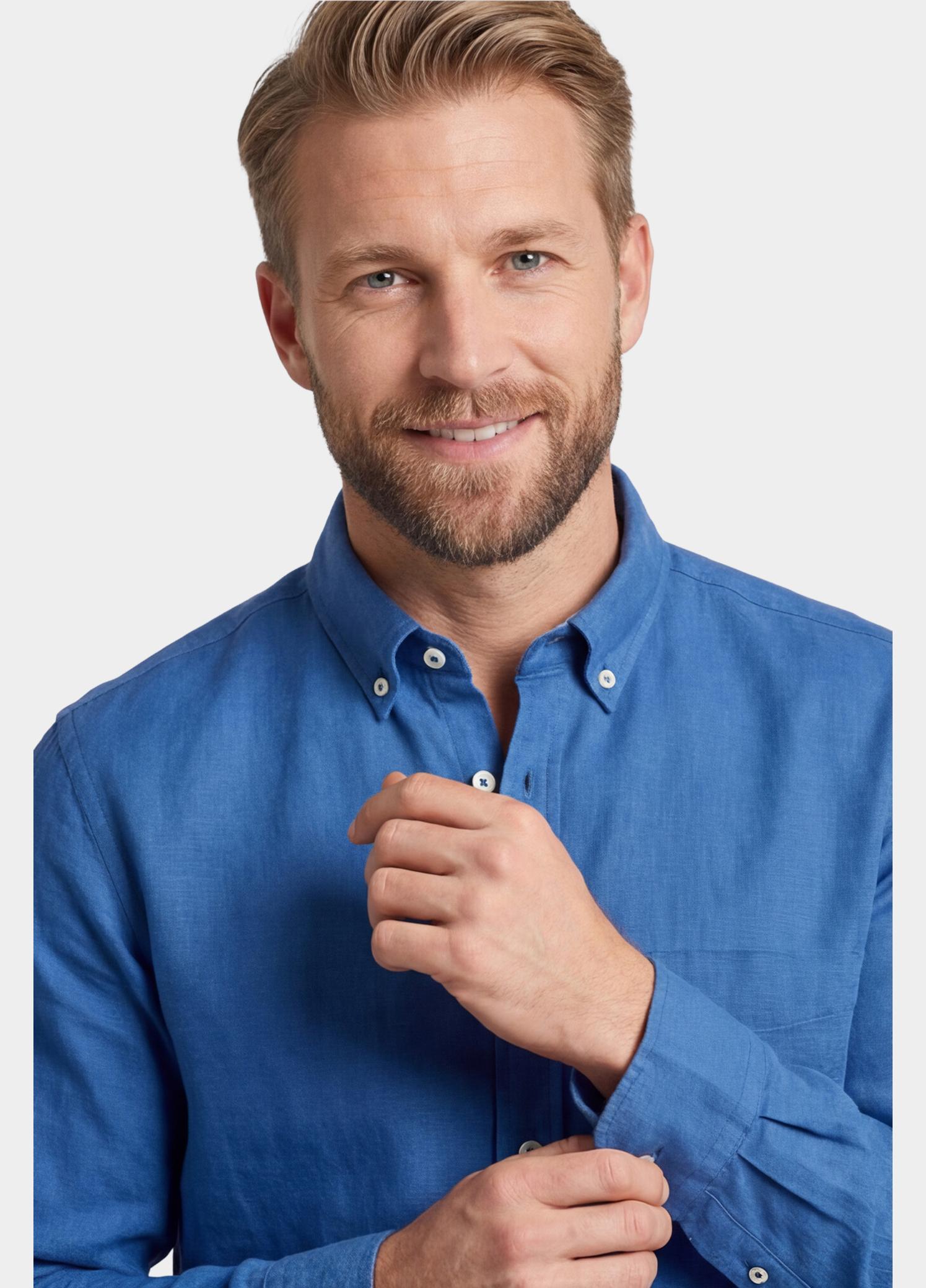 Giordano Overhemd heren Blauw Ivy Long Sleeve Button Down S 617009/63