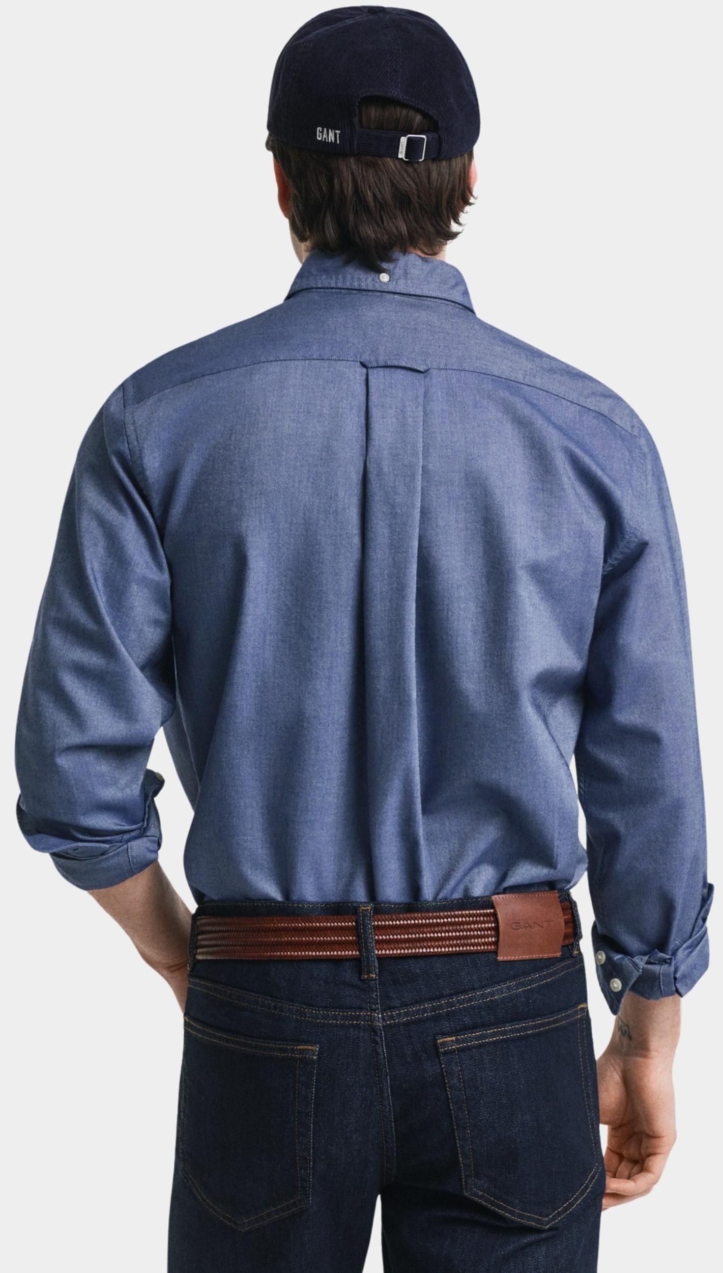 Gant Casual hemd lange mouw Blauw Regular Fit Oxford 3000200/423