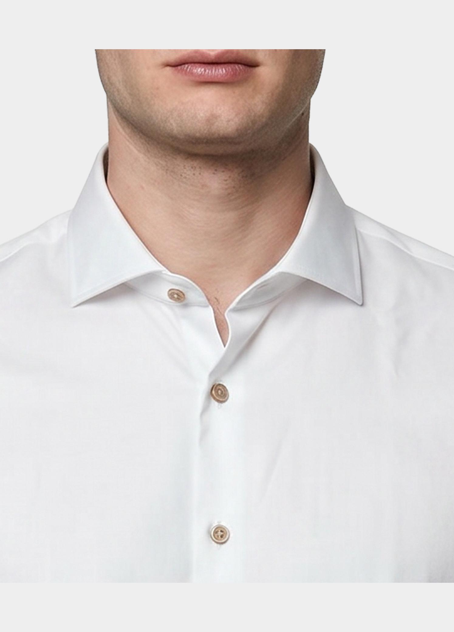 R2 Amsterdam Casual hemd lange mouw Wit Widespread NOS.TWILL.008/004