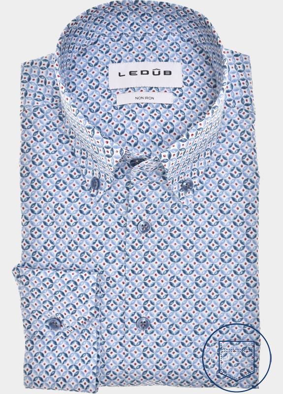 Ledub Business hemd lange mouw Blauw  0143346/140-000-000