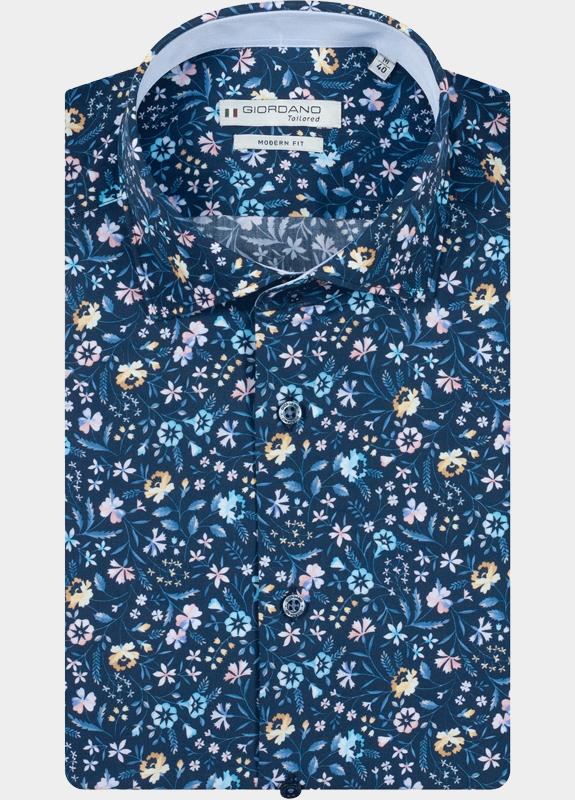 Giordano Overhemd heren Blauw Locarno Long Sleeve Semi Cuta 617892/60