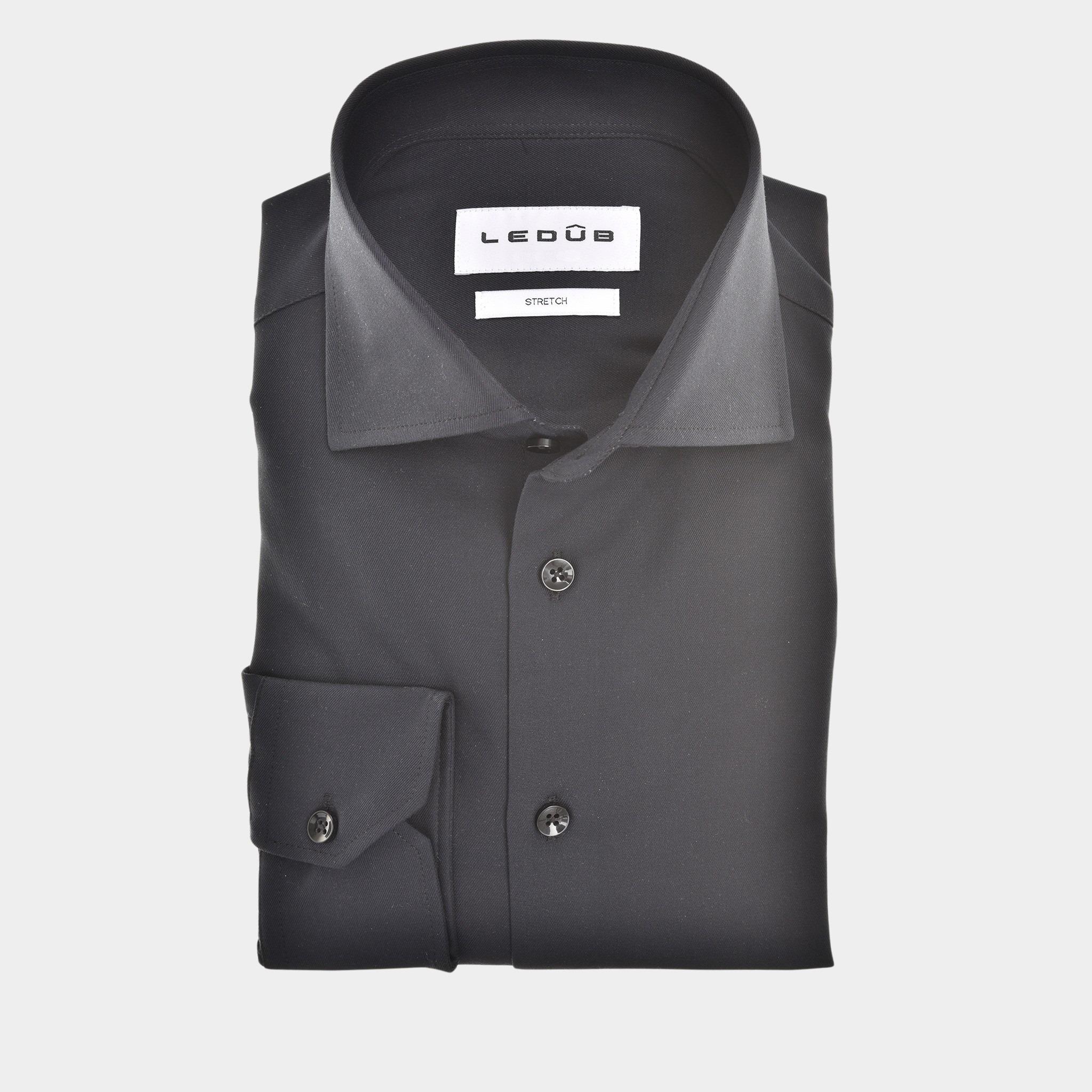 Ledub Business hemd lange mouw Zwart SF5 0343516/290-000-000