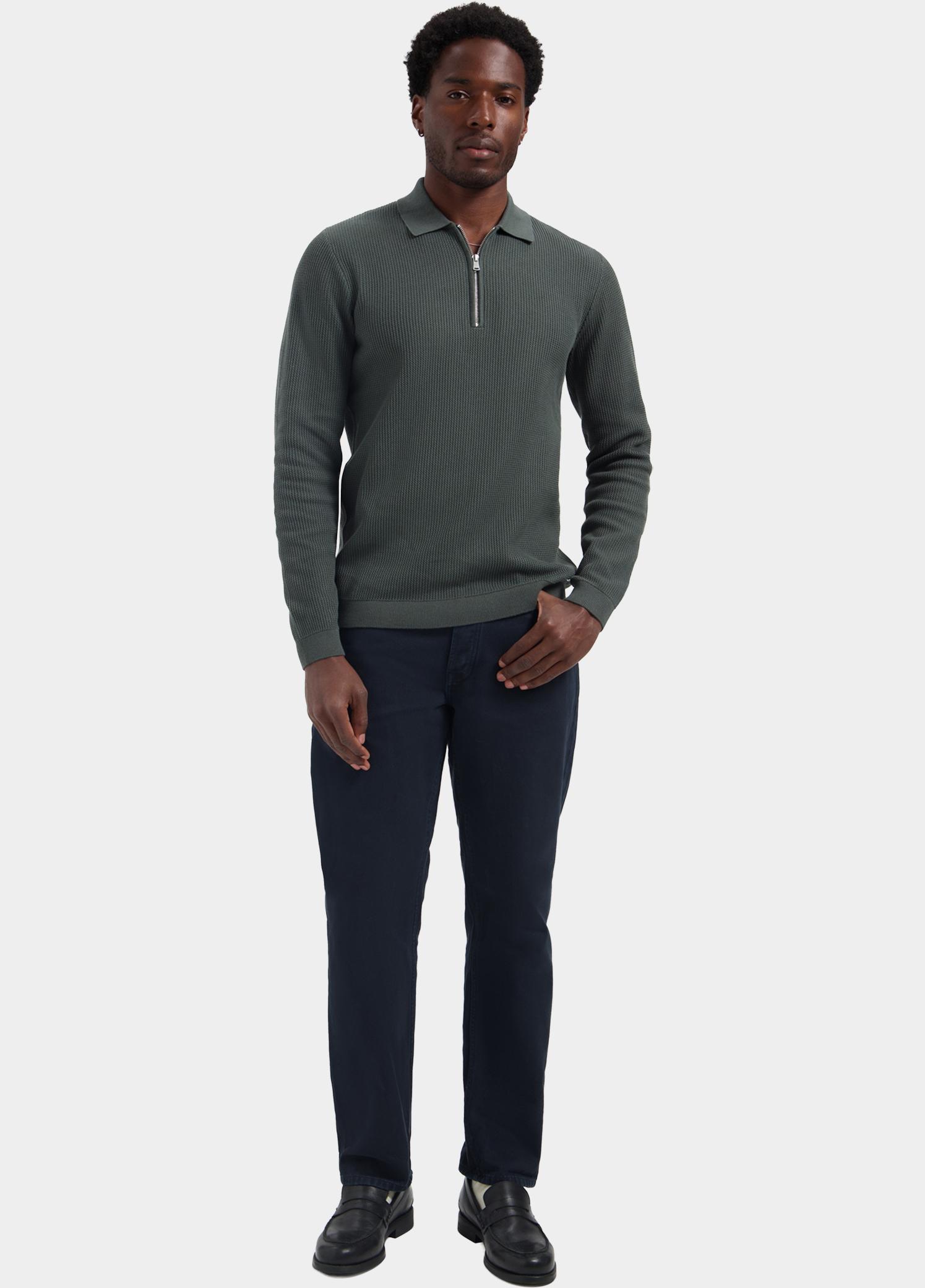 Dstrezzed Polo lange mouwen heren Groen Kostas Zip 406054/569