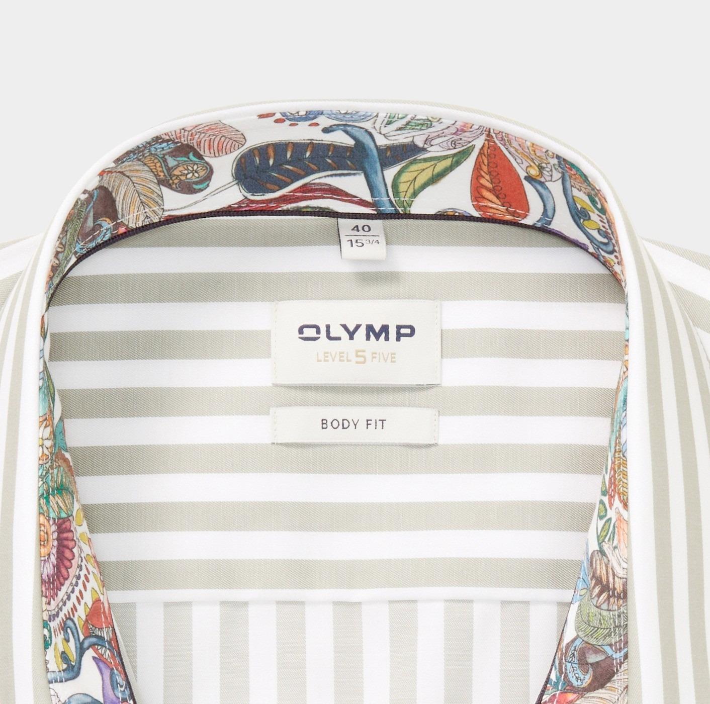 Olymp Business hemd lange mouw Beige Level 5 204684/75