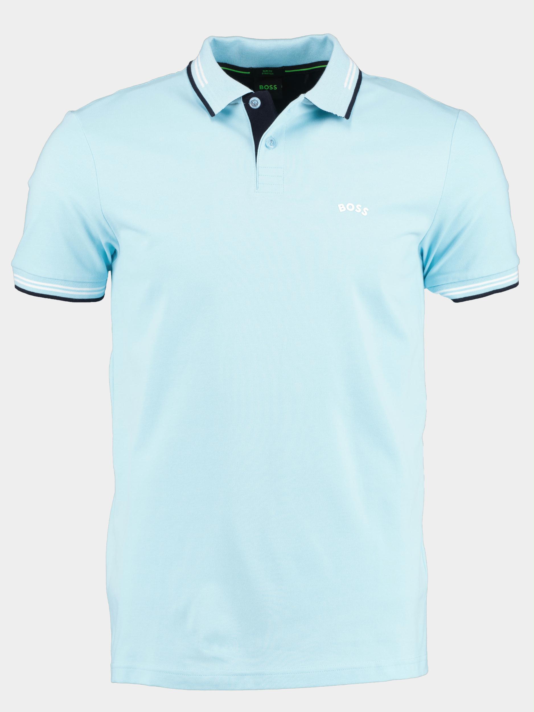 BOSS Green Polo korte mouw Blauw Paul Curved 10241733 01 50469245 451