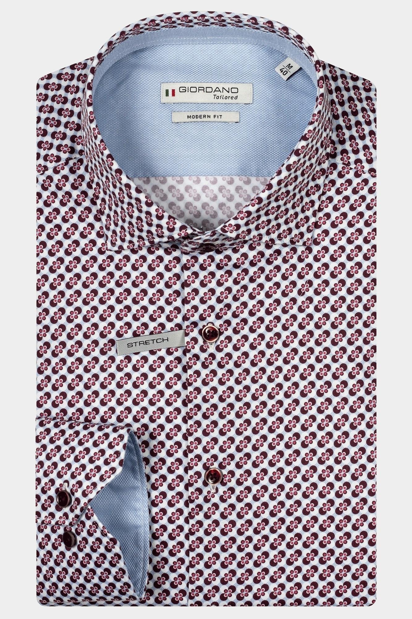 Giordano Casual hemd lange mouw Roze Maggiore, LS Semi Cutaway Flo 427825/50