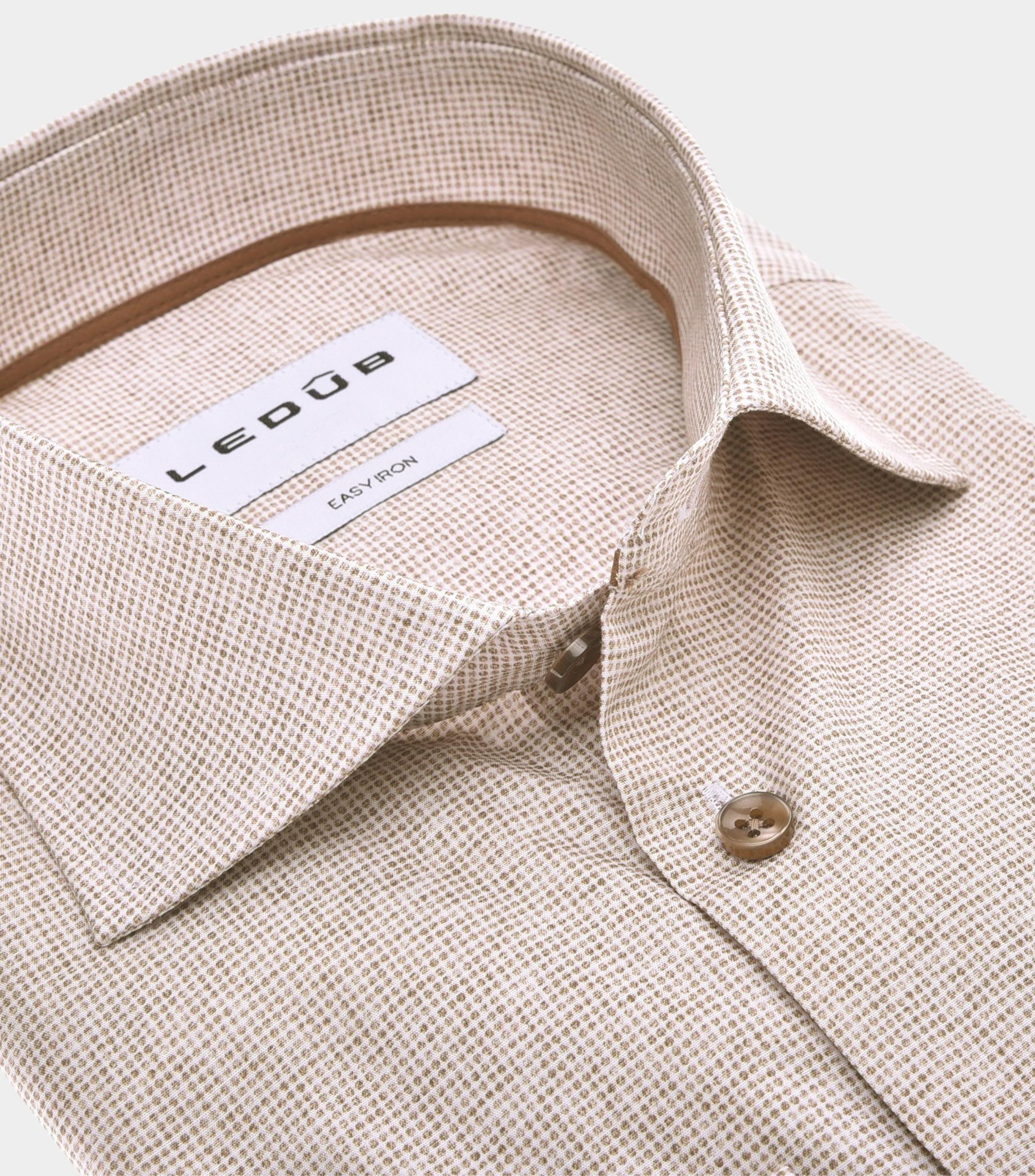 Ledub Business hemd lange mouw Bruin LE24305 MFN5 0143094/680-670-000