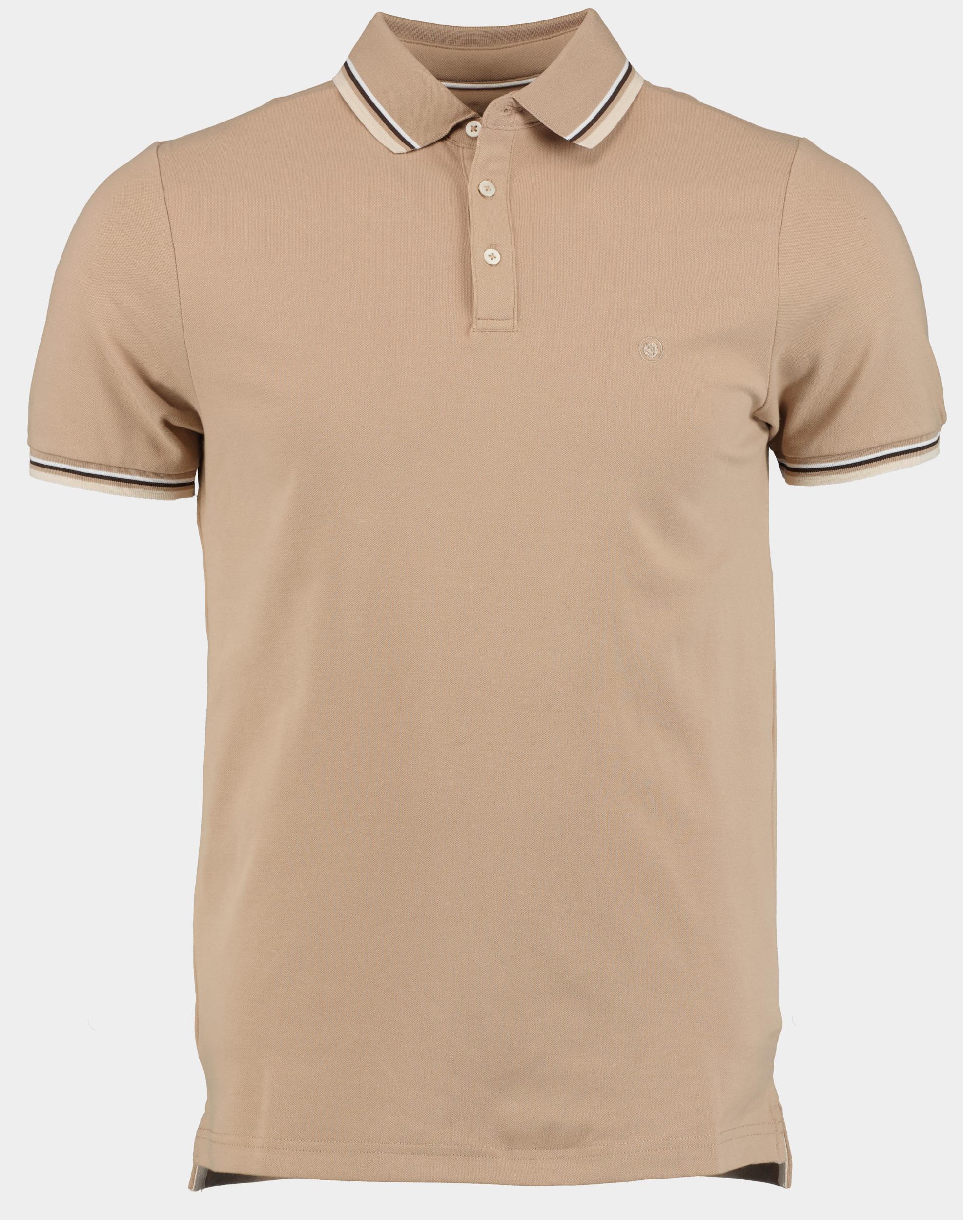 Bos Polo korte mouw Beige Jesse Polo Contrast Collar 24108JE24BO/820 sand