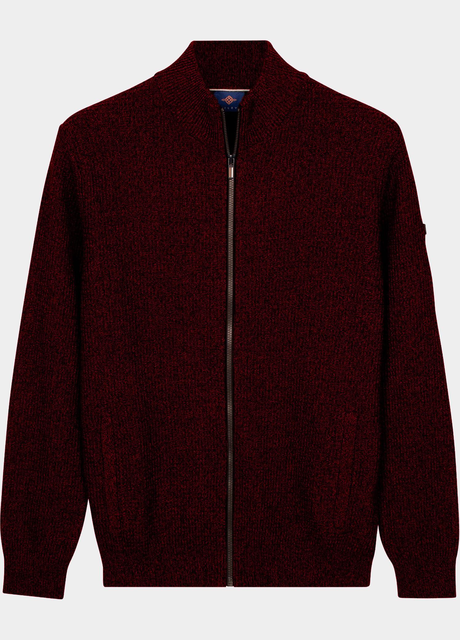 Baileys Vest heren Rood Cardigan Zip  all-over Twiste 622047/38