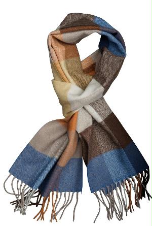 Profuomo Shawl Bruin Sjaal Wol Bruin / Blauw PP1S30001D/Y
