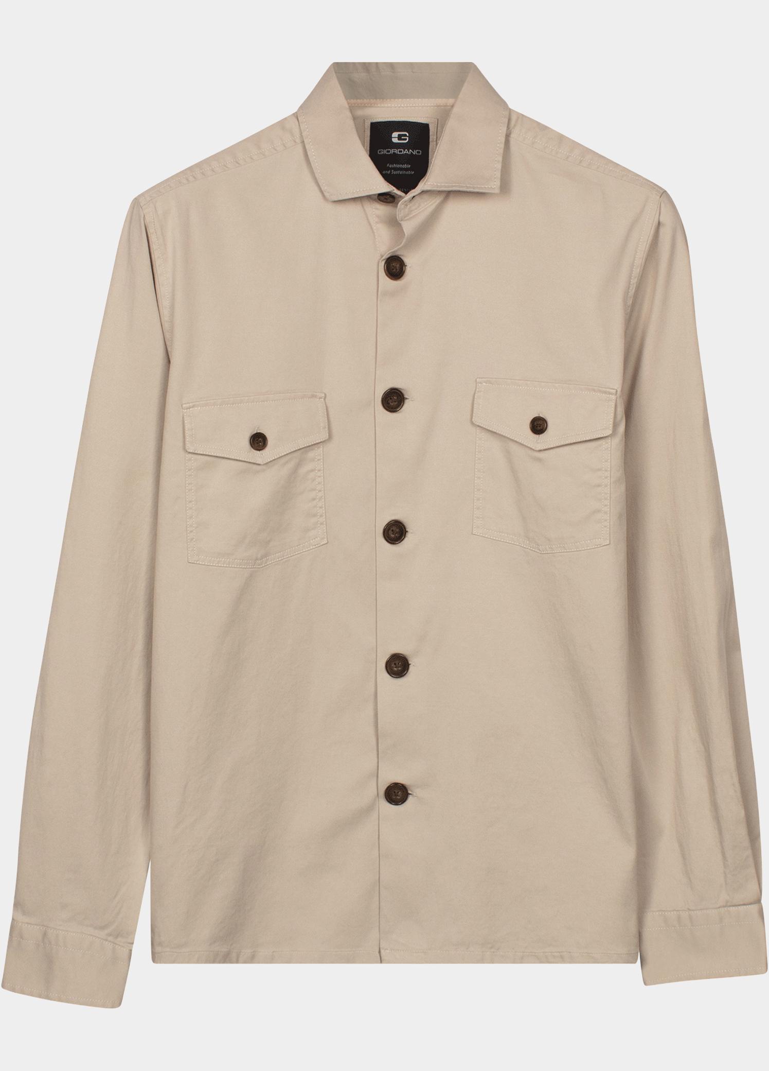 Giordano Overshirt Wit Salerno overshirt Soft Washed 617500/81