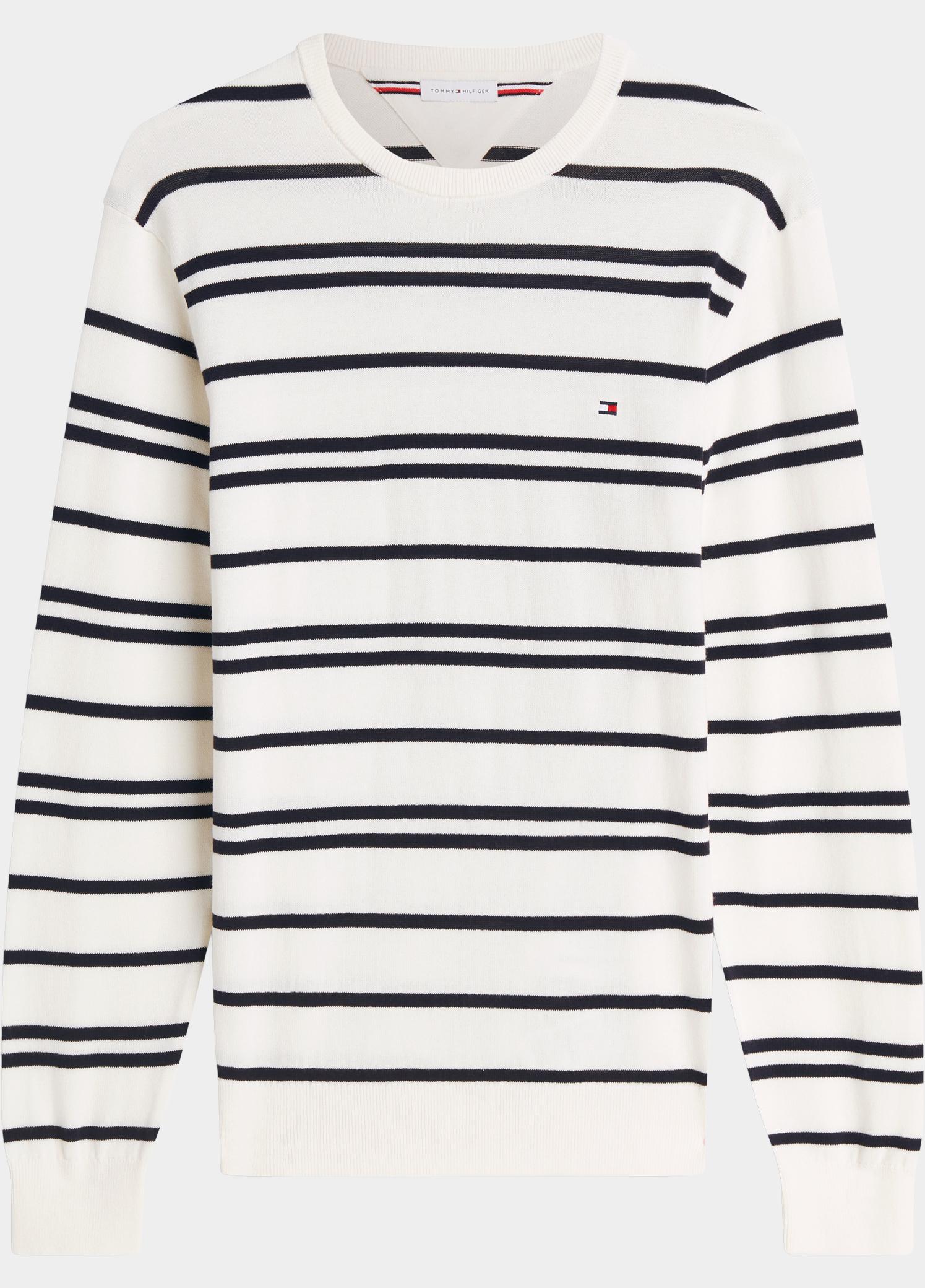 Tommy Hilfiger Pullover heren Wit Essential SSNL Cotton Crew Nec MW0MW39999/0K4