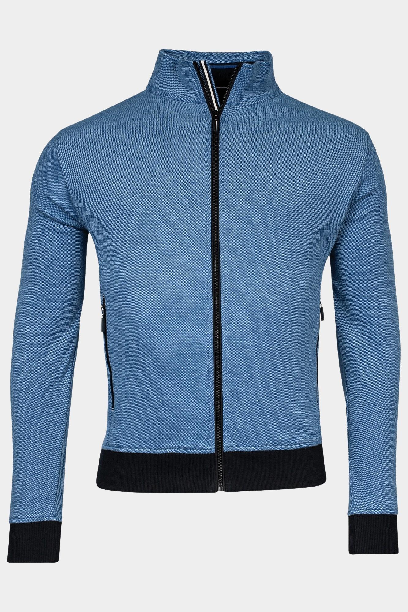 Baileys Vest Blauw Sweat Cardigan Zip  2-tone ox 412236/68