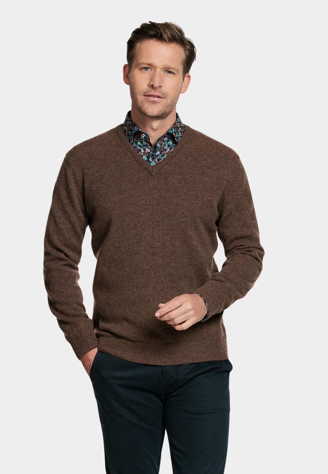 Baileys Pullover Bruin V-Neck Pullover  9gg, single 320011/880