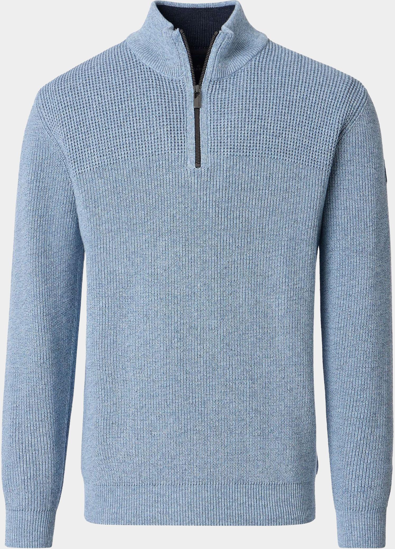 Casamoda Half Zip Blauw Stricktroyer 126280020/119