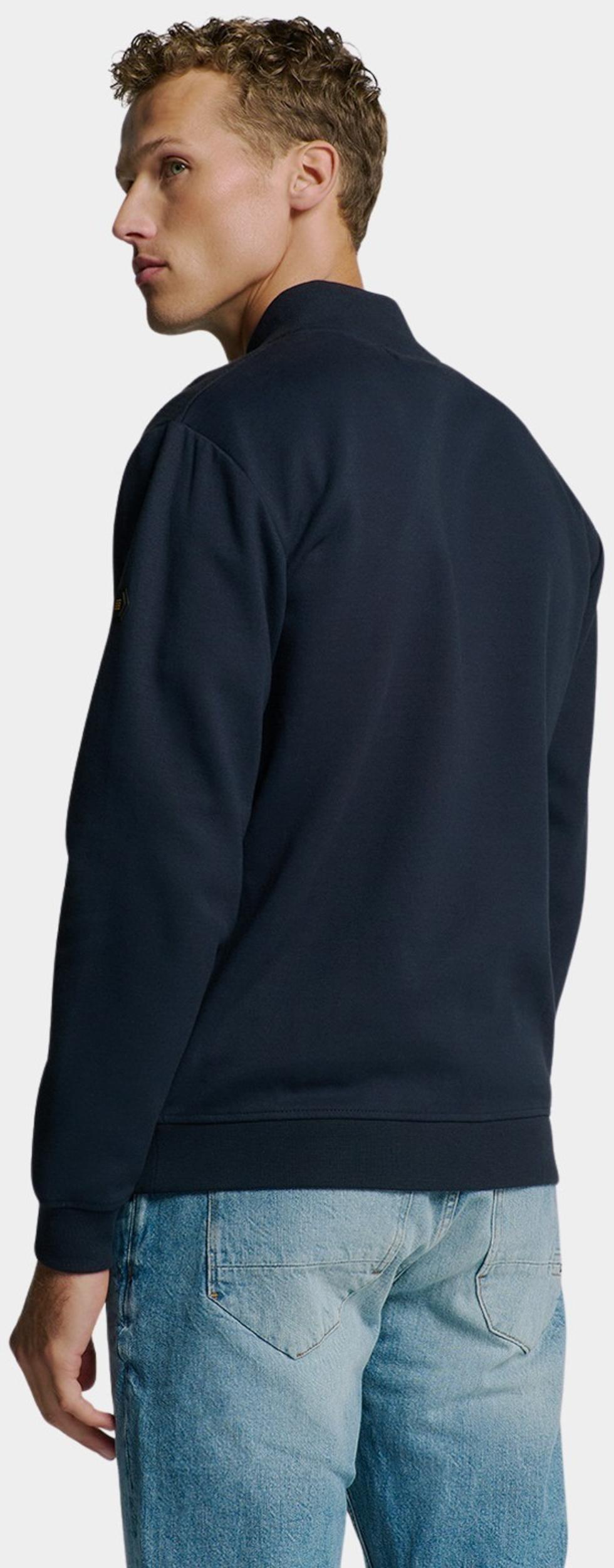 No Excess Vest Blauw Sweater Full Zipper Jacquard 27100119/096