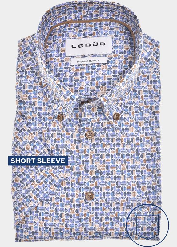 Ledub Business hemd korte mouw Blauw  0143296/140-645-000