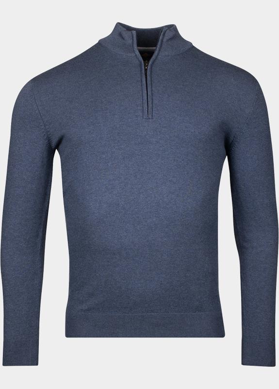 R.B. Boston Half Zip Blauw Pullover 1/2 zip  12gg single 518400CCT-78/675