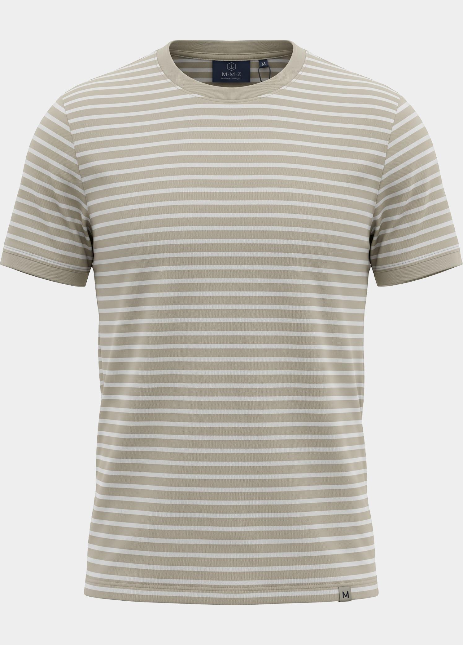 Scotland Blue T-shirt korte mouw Grijs Isaac Stripe T-shirt Pique 25108IS18/190 pebble
